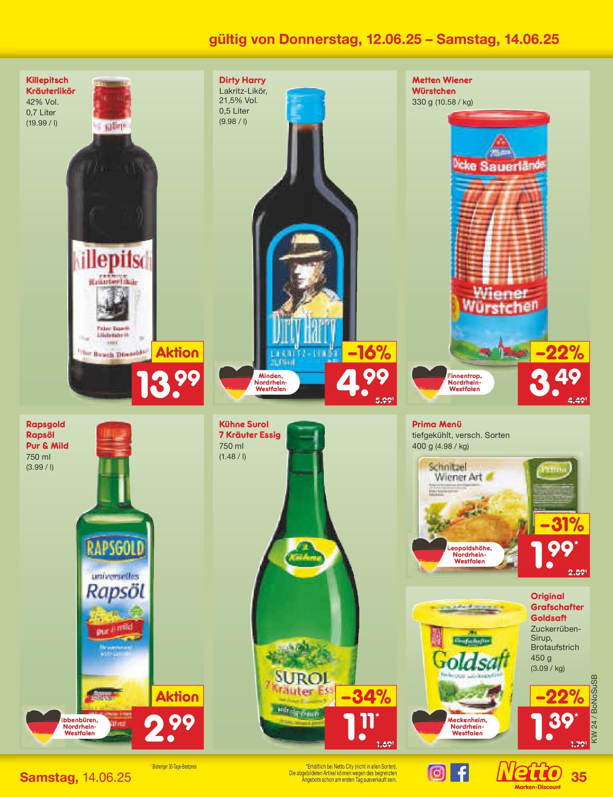 Netto Marken-Discount prospekt Stadtlohn (ab 10.06.2025) » Angebote | Seite: 53 | Produkte: Wiener wurstchen, Essig, Rapsöl, Schnitzel Netto Marken-Discount prospekt Stadtlohn (ab 10.06.2025) » Angebote | Seite: 53 | Produkte: Wiener wurstchen, Essig, Rapsöl, Schnitzel