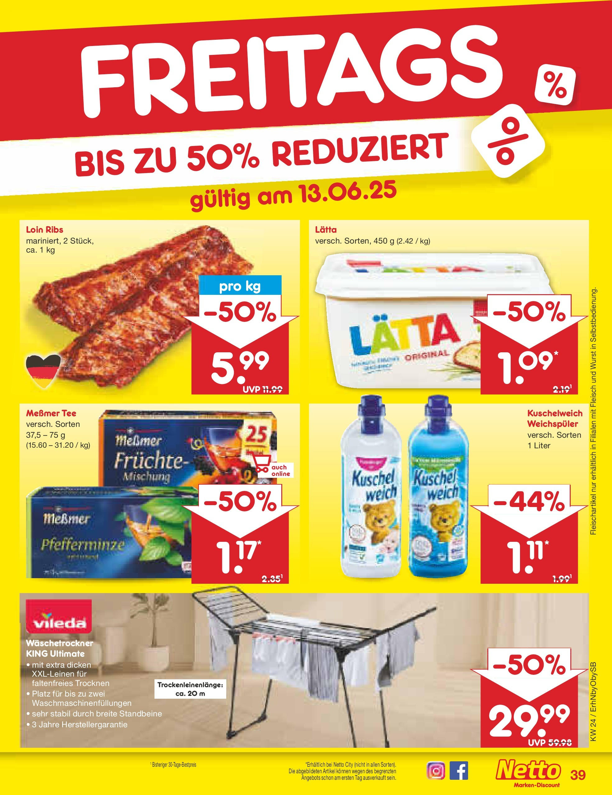 Netto Marken-Discount prospekt Mauern (ab 10.06.2025) » Angebote | Seite: 61 | Produkte: Weichspüler, Wurst, Tee, Fleisch Netto Marken-Discount prospekt Mauern (ab 10.06.2025) » Angebote | Seite: 61 | Produkte: Weichspüler, Wurst, Tee, Fleisch