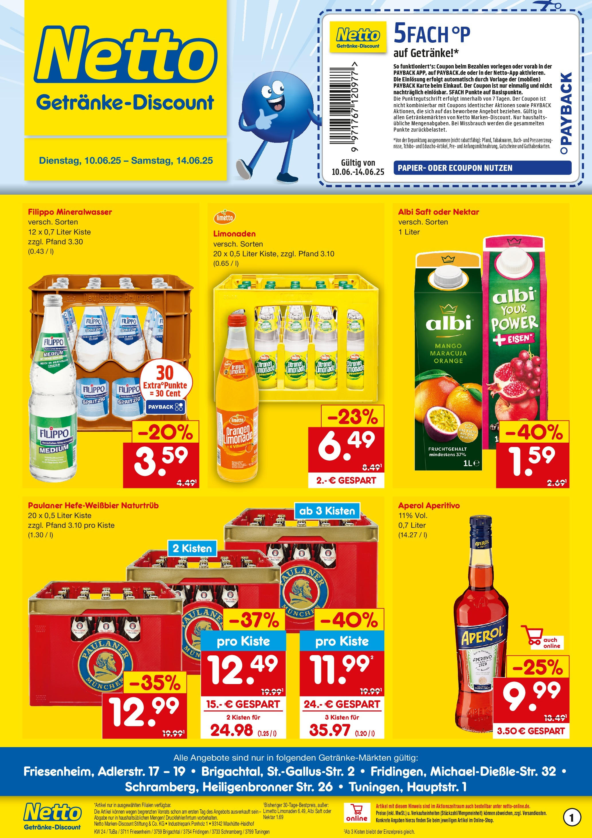 Netto Marken-Discount prospekt Tuningen	 (ab 10.06.2025) » Angebote | Seite: 1 | Produkte: Orangen, Aperol, Saft, Zitronen