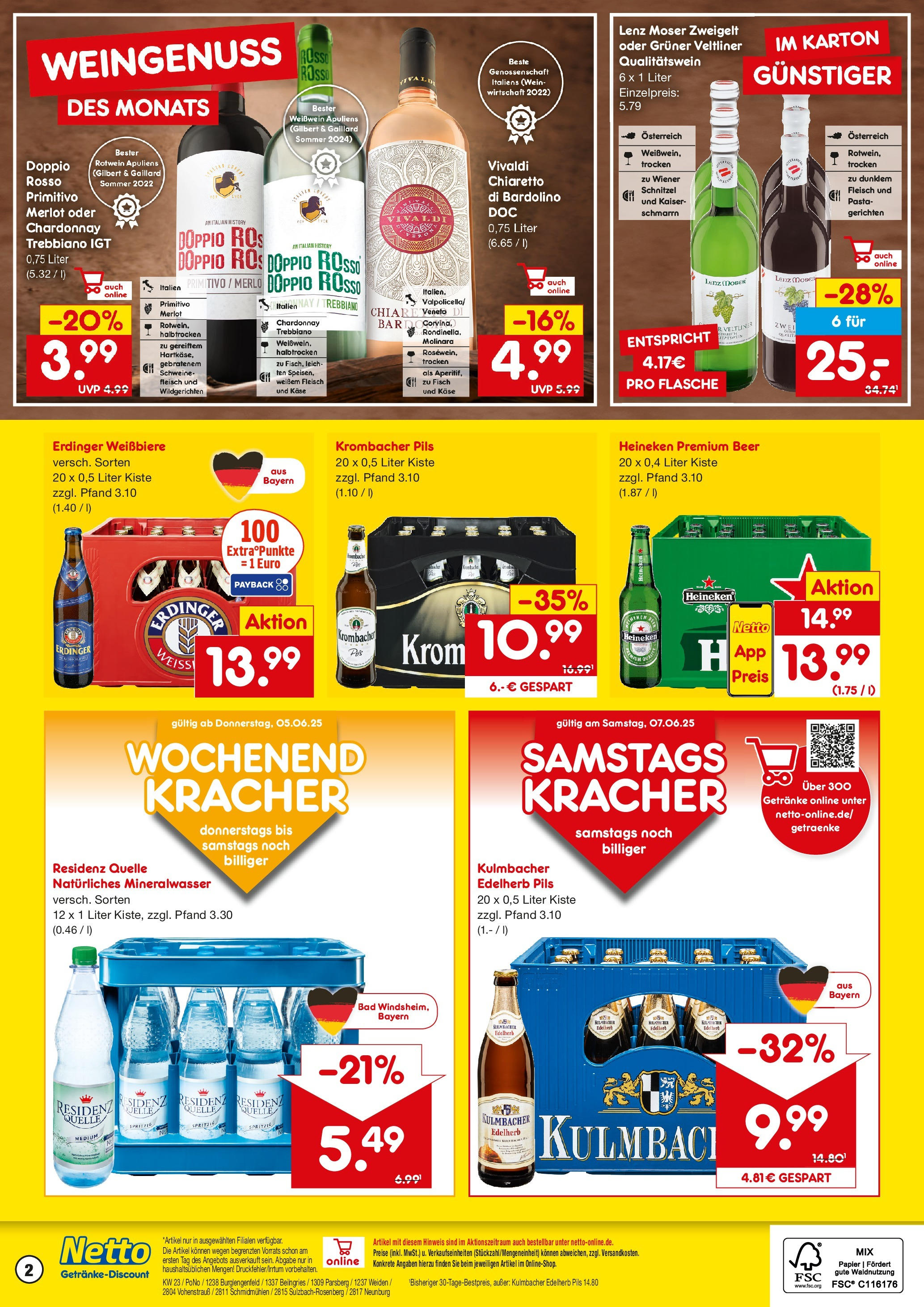 Netto Marken-Discount prospekt Burglengenfeld	 (ab 02.06.2025) » Angebote | Seite: 2 | Produkte: Pils, Mineralwasser, Heineken, Schweinefleisch