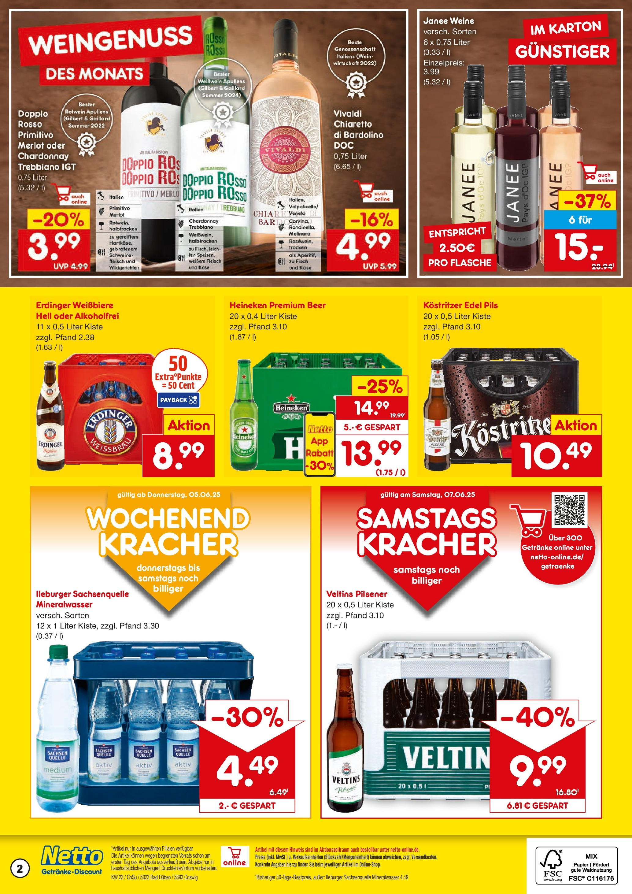 Netto Marken-Discount prospekt Coswig-Anhalt	 (ab 02.06.2025) » Angebote | Seite: 2 | Produkte: Weißwein, Bad, Pils, Fleisch