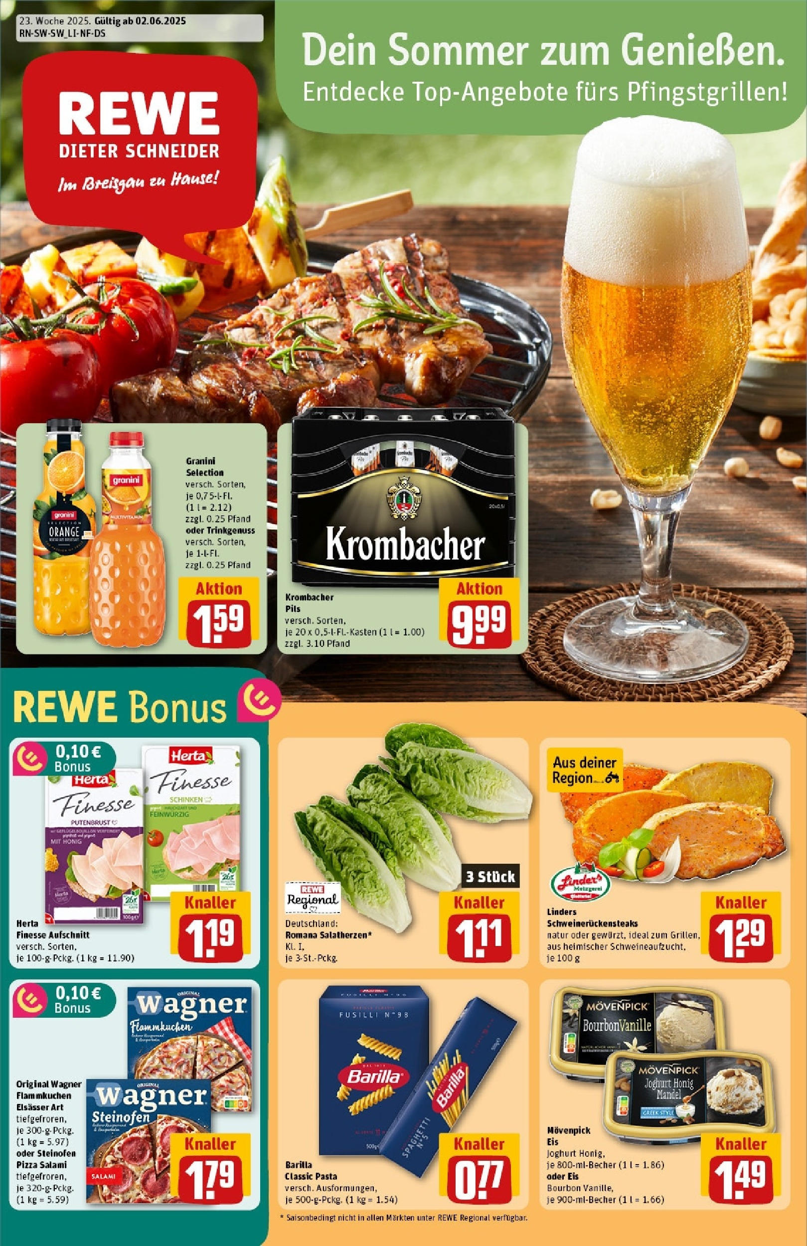 REWE Prospekt ab 01.06.2025 nächste Woche - Prospekt Emmendingen Vorschau von dem Prospekt des Geschäftes Rewe, gültig ab dem 01.06.2025