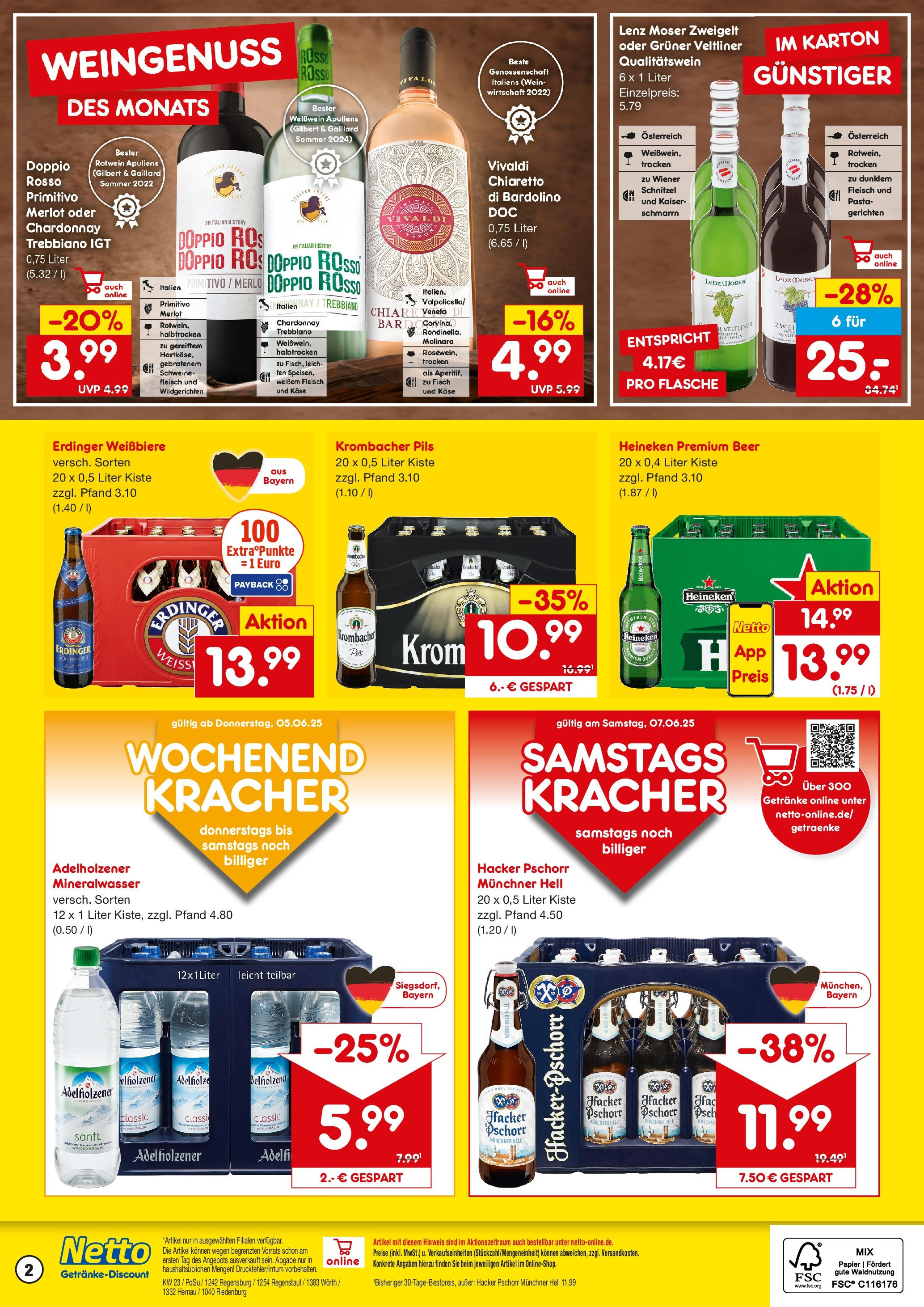 Netto Marken-Discount prospekt Regenstauf	 (ab 02.06.2025) » Angebote | Seite: 2 | Produkte: Mineralwasser, Heineken, Krombacher, Fleisch