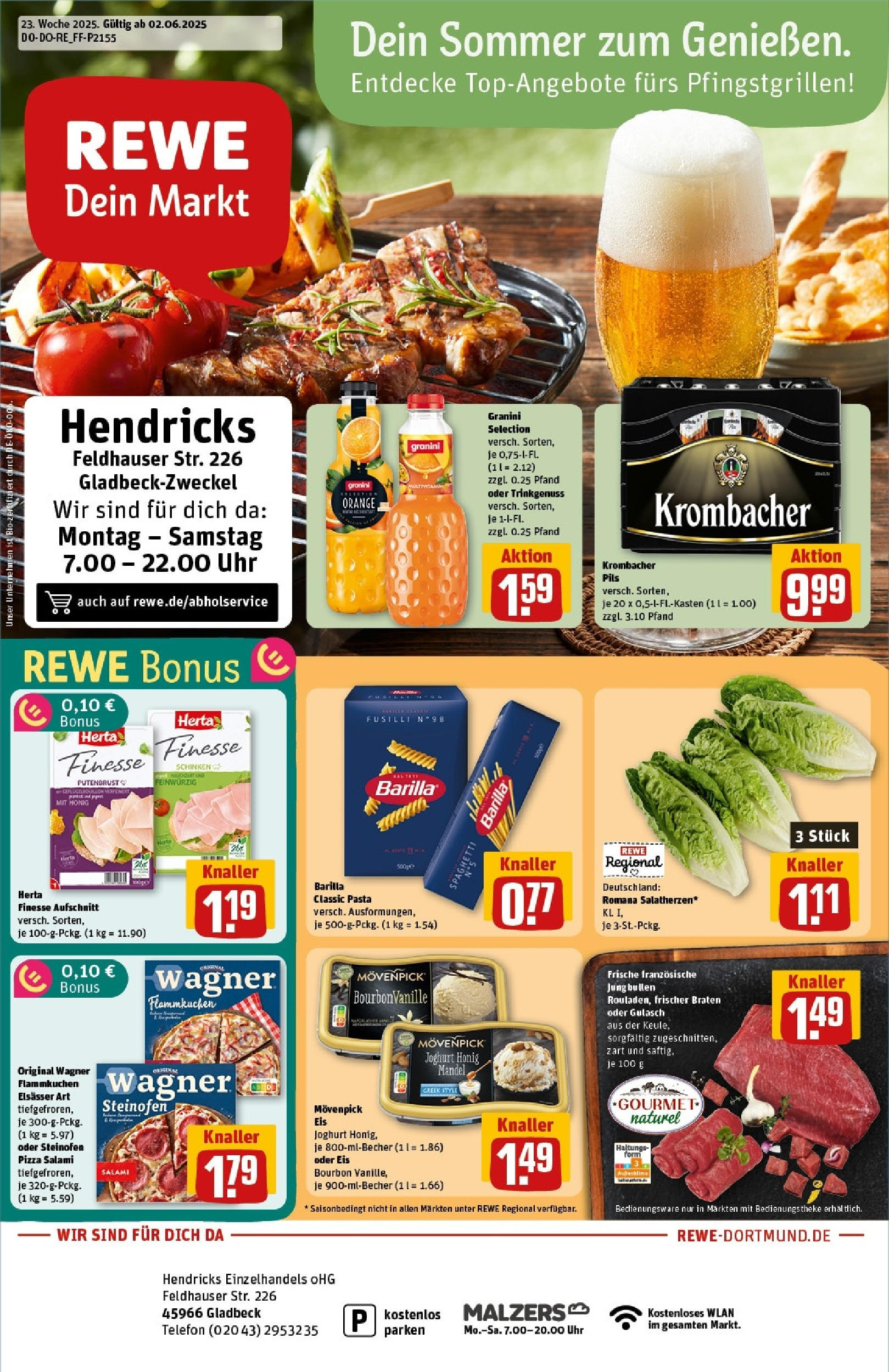 Rewe prospekt Gladbeck	 (ab 01.06.2025) zum Blättern » Angebote | Seite: 1 | Produkte: Joghurt, Theke, Movenpick eis, Pizza