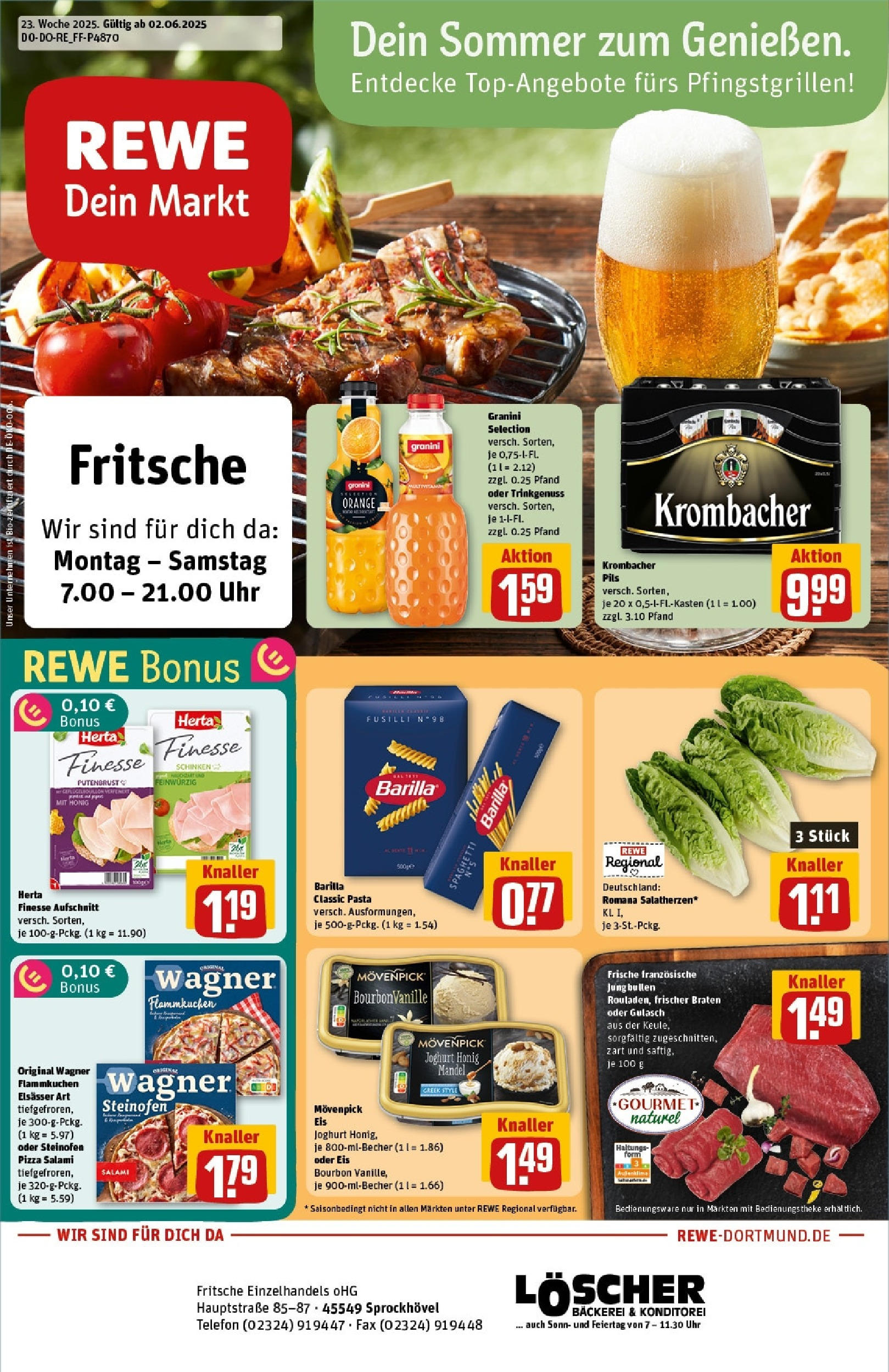 REWE Prospekt ab 01.06.2025 nächste Woche - Prospekt Sprockhövel Vorschau von dem Prospekt des Geschäftes Rewe, gültig ab dem 01.06.2025