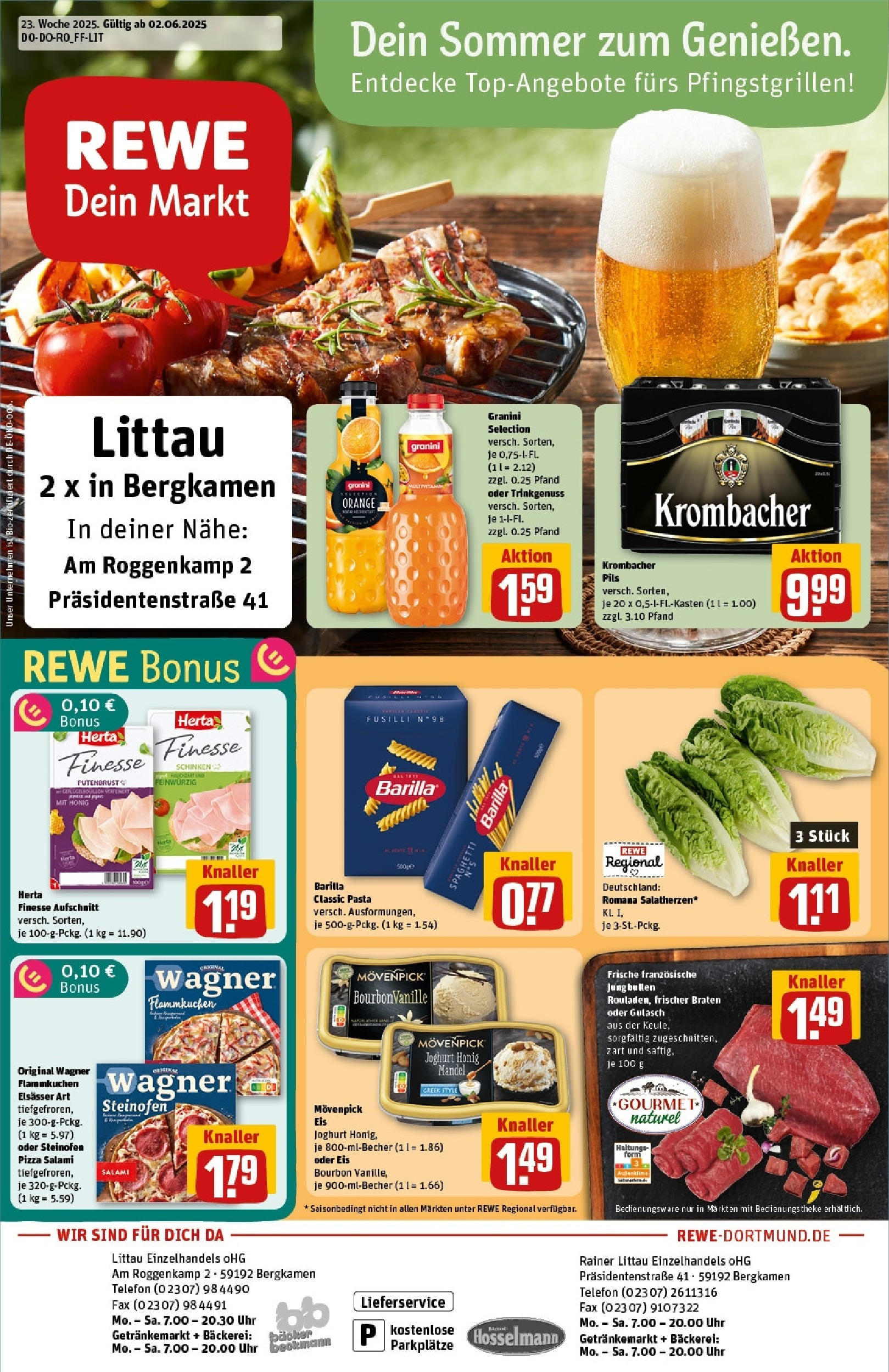REWE Prospekt ab 01.06.2025 nächste Woche - Prospekt Bergkamen Vorschau von dem Prospekt des Geschäftes Rewe, gültig ab dem 01.06.2025