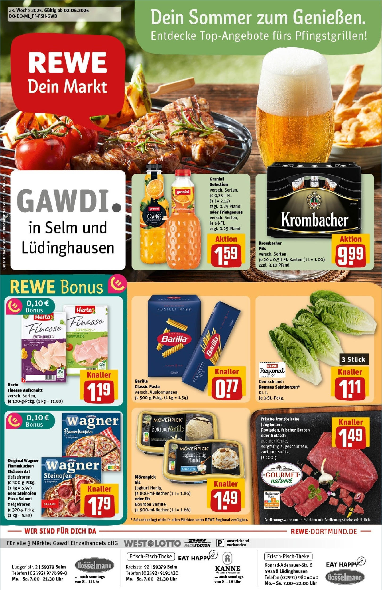 REWE Prospekt ab 01.06.2025 nächste Woche - Prospekt Lüdinghausen Vorschau von dem Prospekt des Geschäftes Rewe, gültig ab dem 01.06.2025