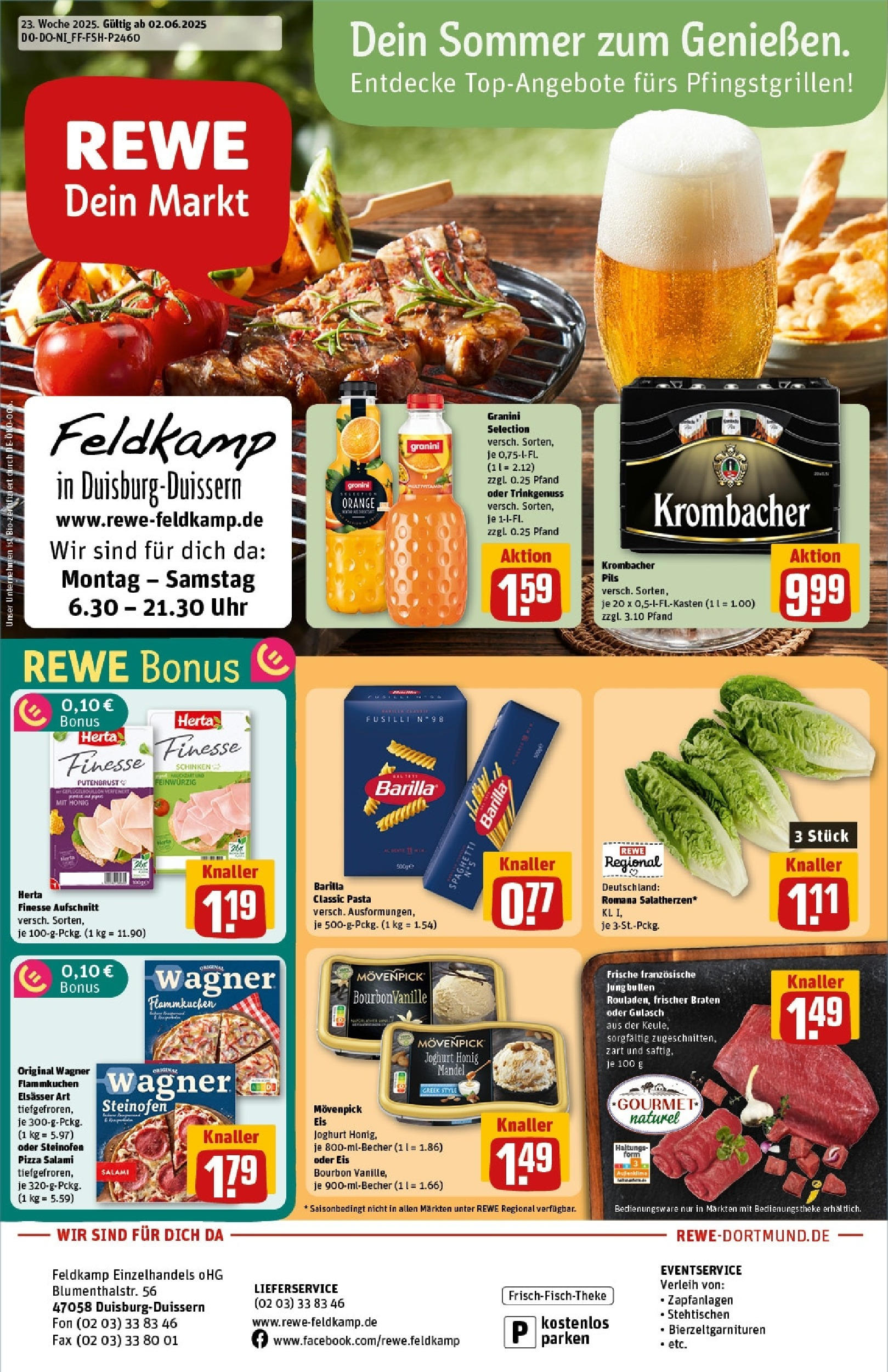 REWE Prospekt ab 01.06.2025 nächste Woche - Prospekt Duisburg / Duissern	