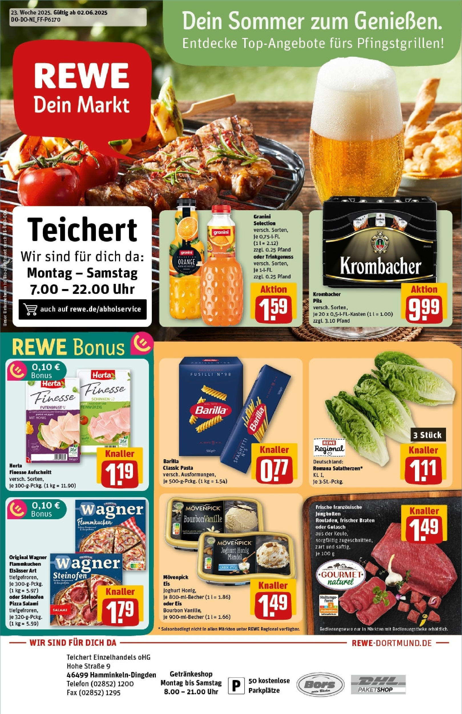 REWE Prospekt ab 01.06.2025 nächste Woche - Prospekt Hamminkeln	