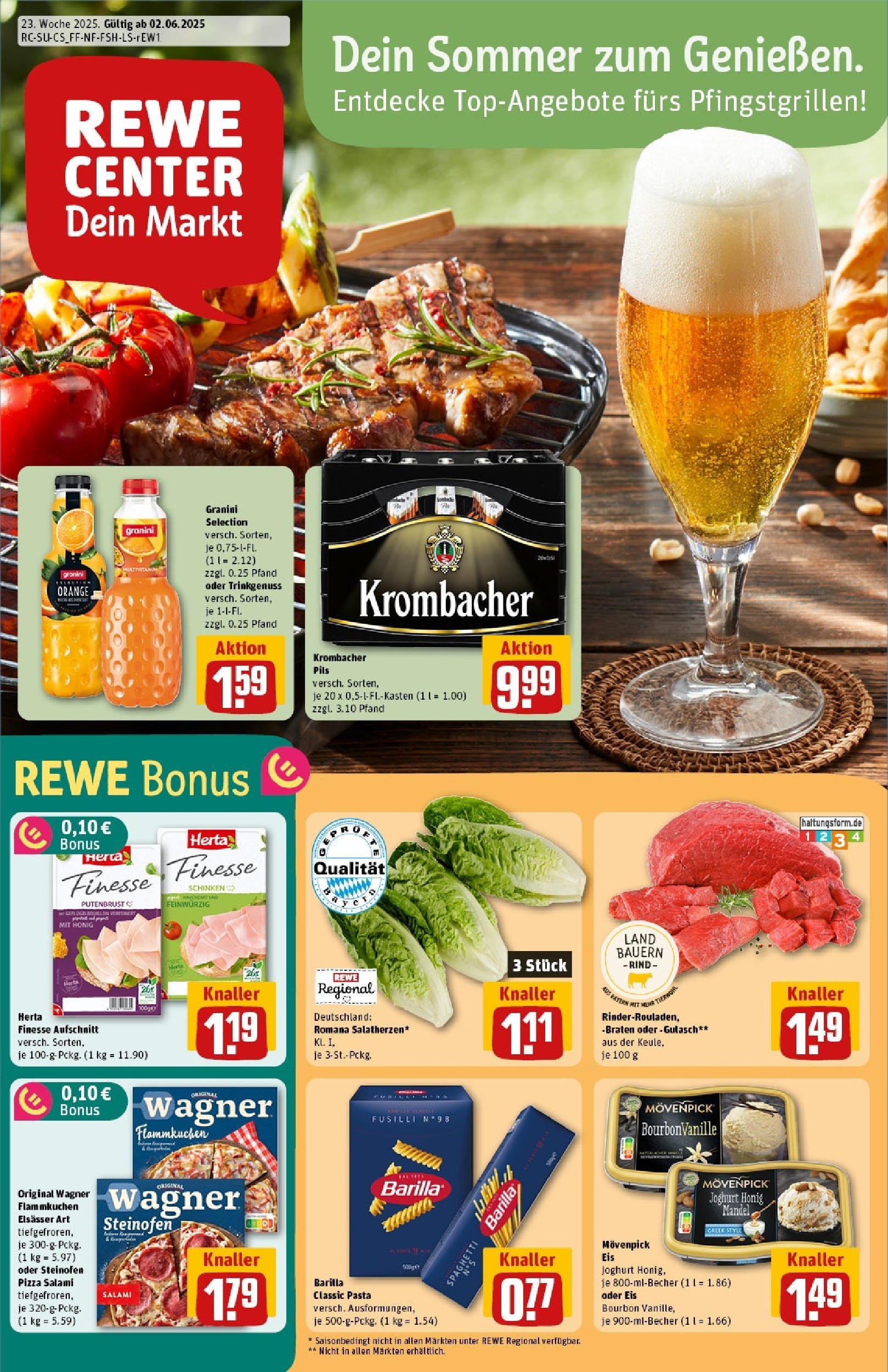 REWE Prospekt ab 01.06.2025 nächste Woche - Prospekt München / Bogenhausen Vorschau von dem Prospekt des Geschäftes Rewe, gültig ab dem 01.06.2025