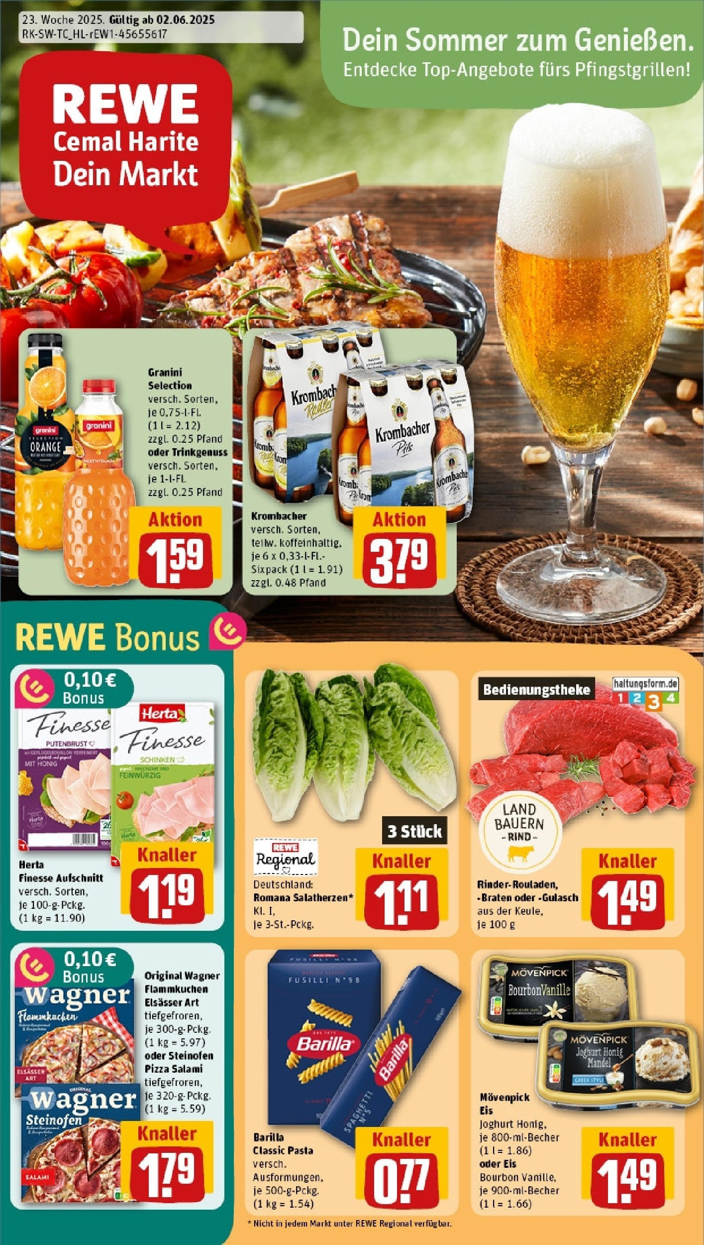 REWE Prospekt ab 01.06.2025 nächste Woche - Prospekt Nersingen Vorschau von dem Prospekt des Geschäftes Rewe, gültig ab dem 01.06.2025