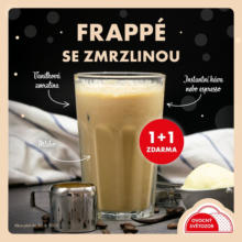 Produktem měsíce června je Frappé s vanilkovou zmrzlinou v akci 1+1 ZDARMA!