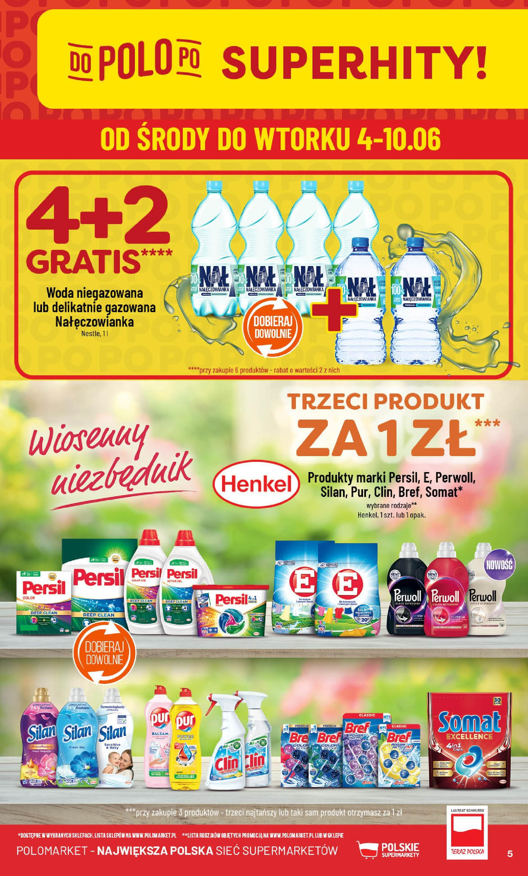 POLOmarket gazetka od jutra (04.06.2025) - Nowa PDF | Strona: 5 | Produkty: Persil, Woda niegazowana, Detergent, Woda