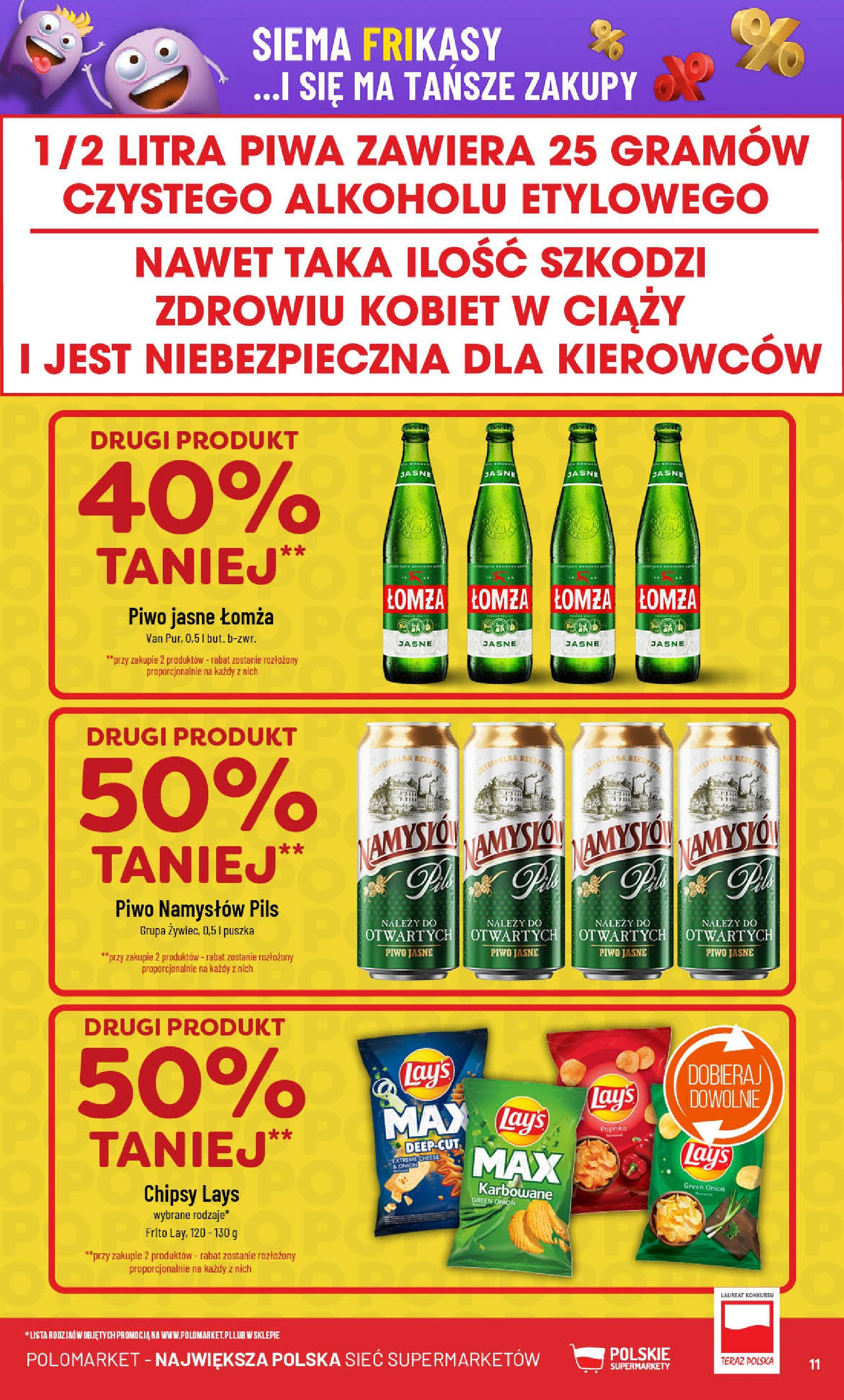 POLOmarket gazetka od jutra (04.06.2025) - Nowa PDF | Strona: 11 | Produkty: Chipsy, Lays, Piwo, Piwo Namysłów