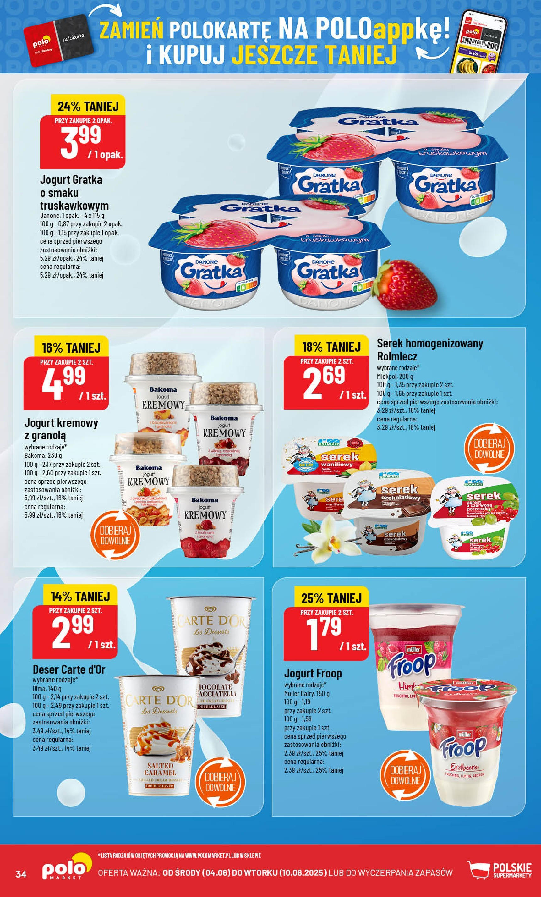 POLOmarket gazetka od jutra (04.06.2025) - Nowa PDF | Strona: 34 | Produkty: Jogurt waniliowy, Granola, Jogurt, Jogurt kremowy