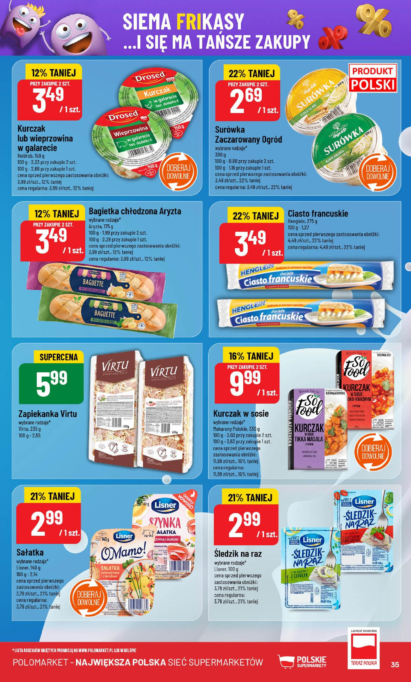 POLOmarket gazetka od jutra (04.06.2025) - Nowa PDF | Strona: 35 | Produkty: Ciasto francuskie, Szynka, Bagietka, Makarony