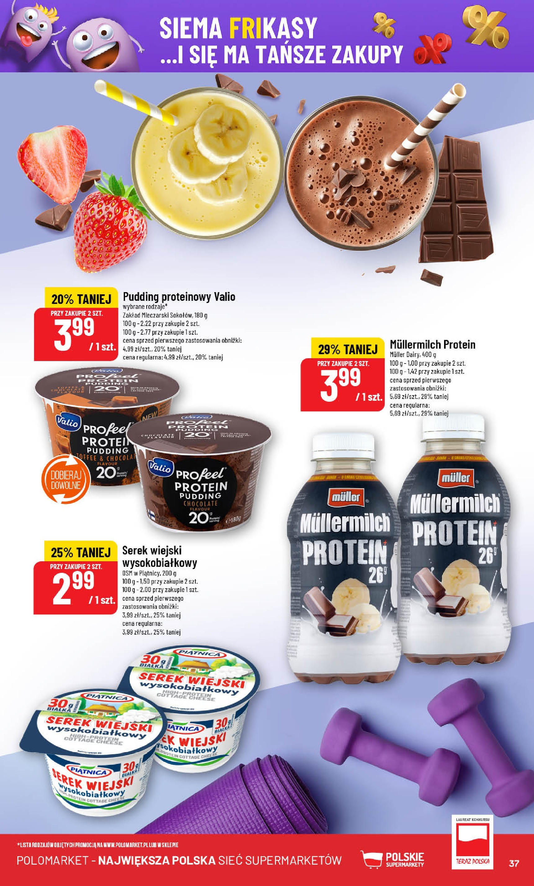 POLOmarket gazetka od jutra (04.06.2025) - Nowa PDF | Strona: 37 | Produkty: Serek, Serek wiejski, Serek wiejski wysokobiałkowy