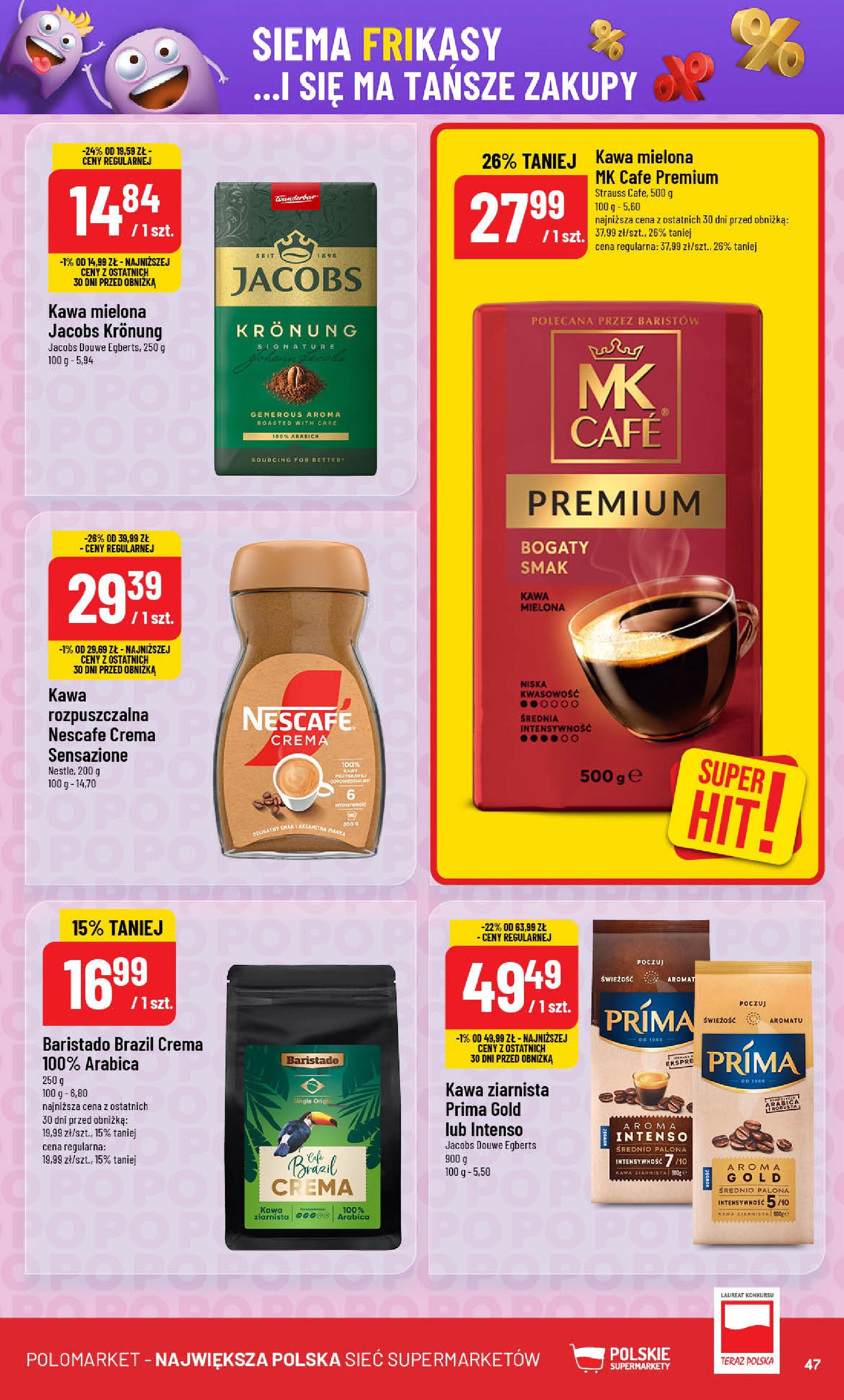 POLOmarket gazetka od jutra (04.06.2025) - Nowa PDF | Strona: 47 | Produkty: Nescafe, Kawa ziarnista, Kawa rozpuszczalna, Kawa