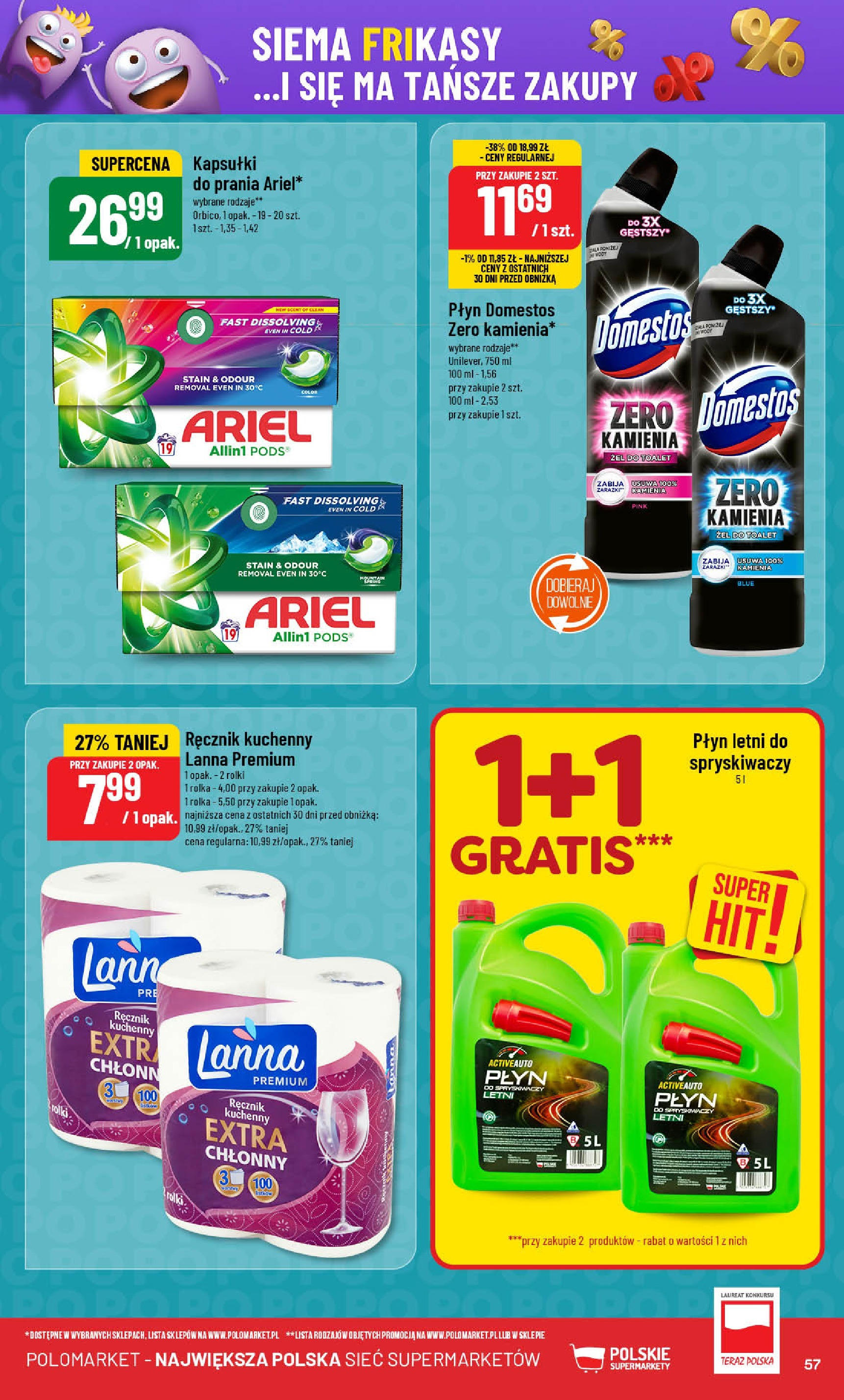POLOmarket gazetka od jutra (04.06.2025) - Nowa PDF | Strona: 57 | Produkty: Rolki, Cleaner, Ariel, Detergent
