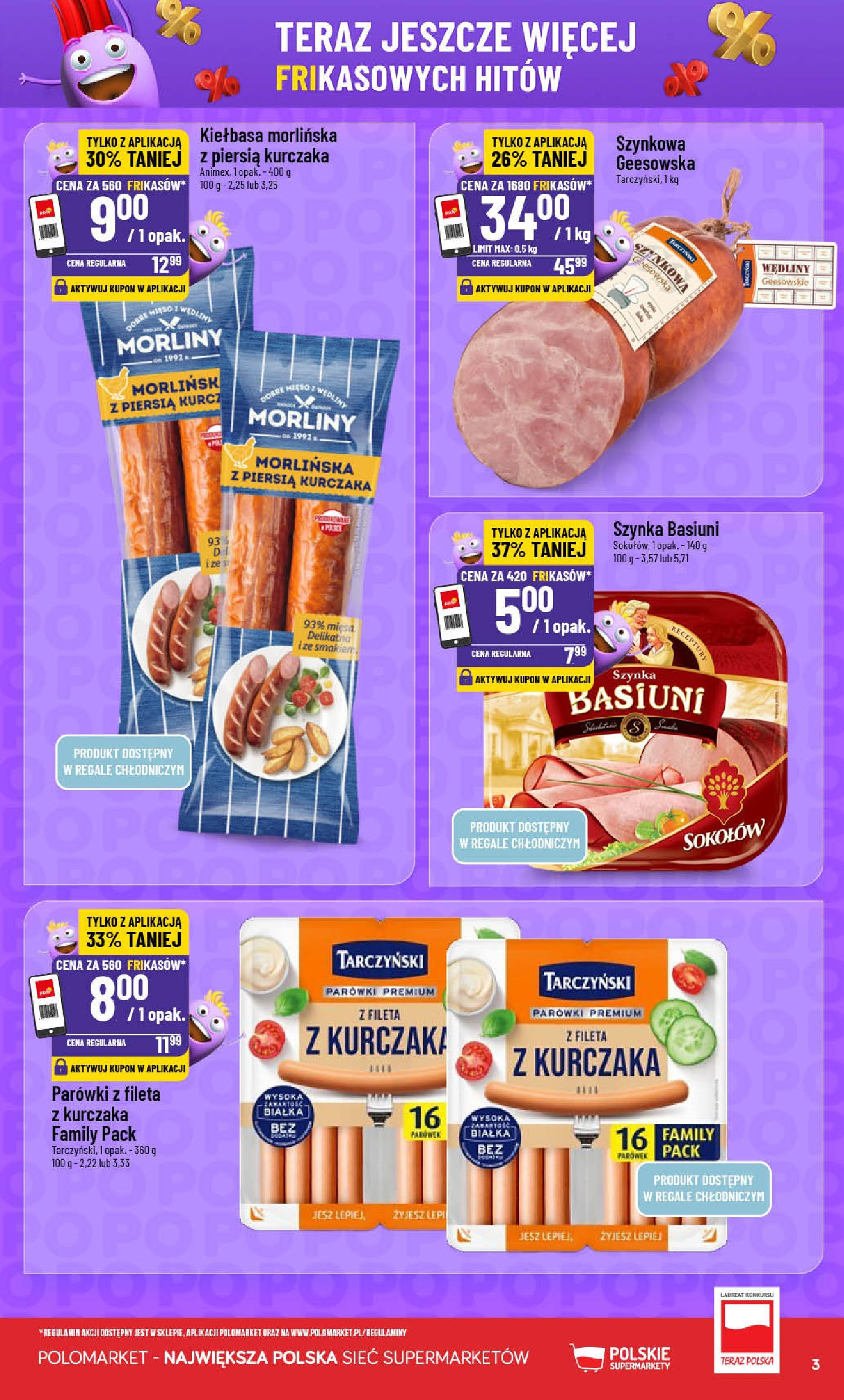POLOmarket gazetka od jutra (04.06.2025) - Nowa PDF | Strona: 3 | Produkty: Kiełbasa, Parówki, Szynka, Wędliny