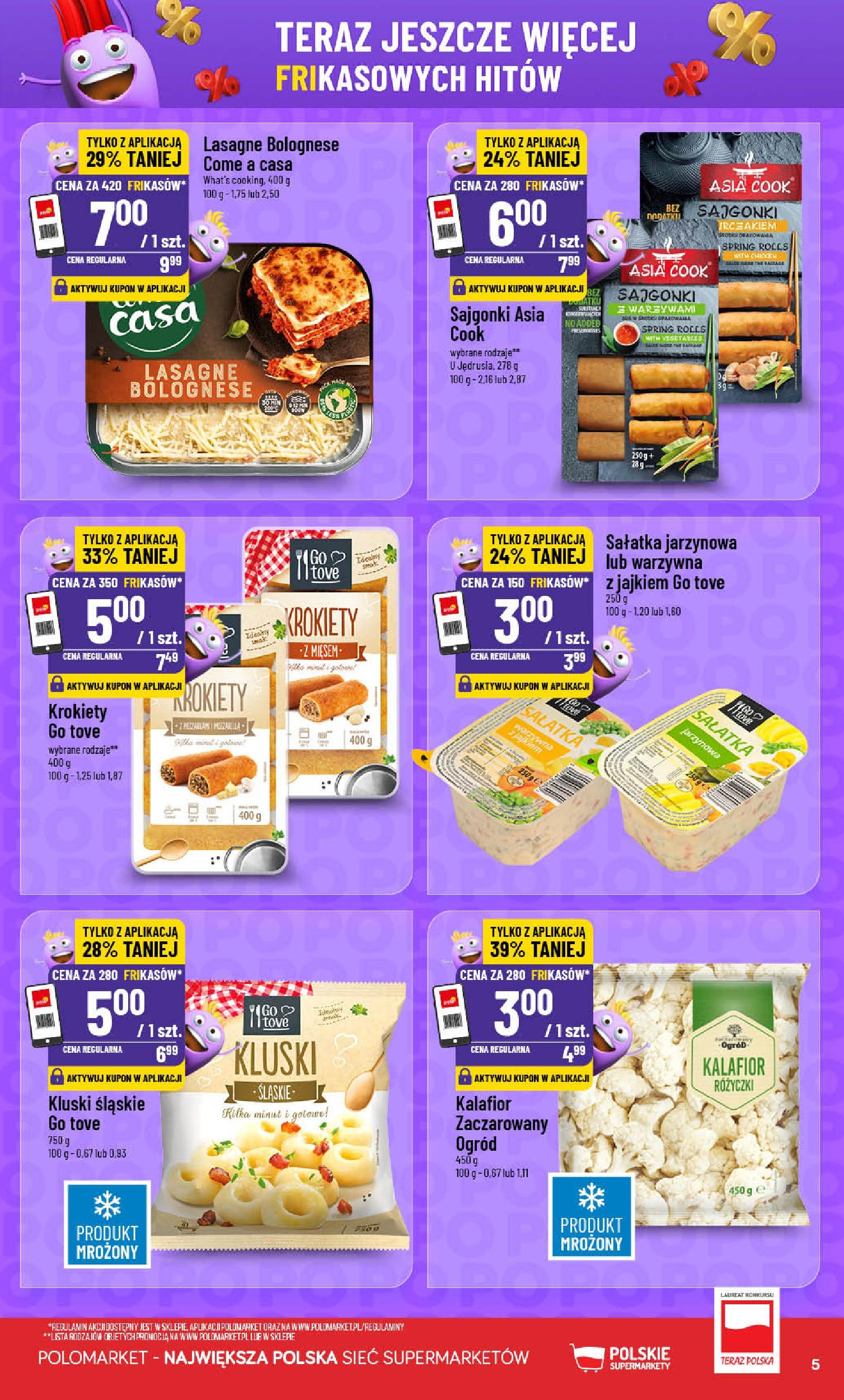 POLOmarket gazetka od jutra (04.06.2025) - Nowa PDF | Strona: 5 | Produkty: Kalafior, Lasagne, Sajgonki, Mozzarella