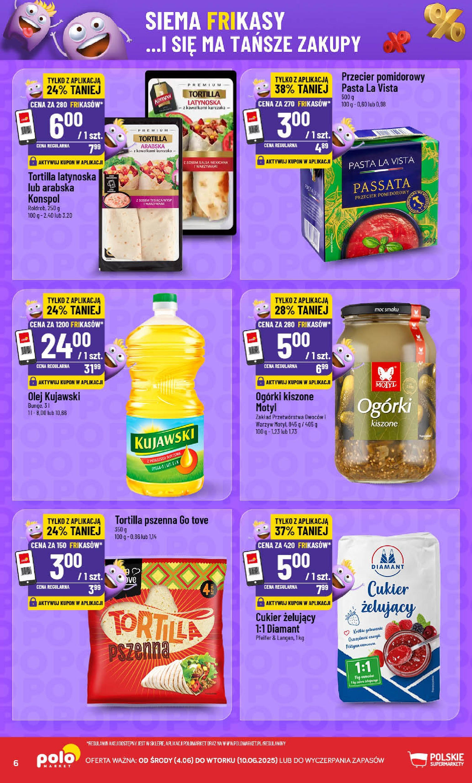 POLOmarket gazetka od jutra (04.06.2025) - Nowa PDF | Strona: 6 | Produkty: Przecier pomidorowy, Cukier żelujący, Olej, Ogórki
