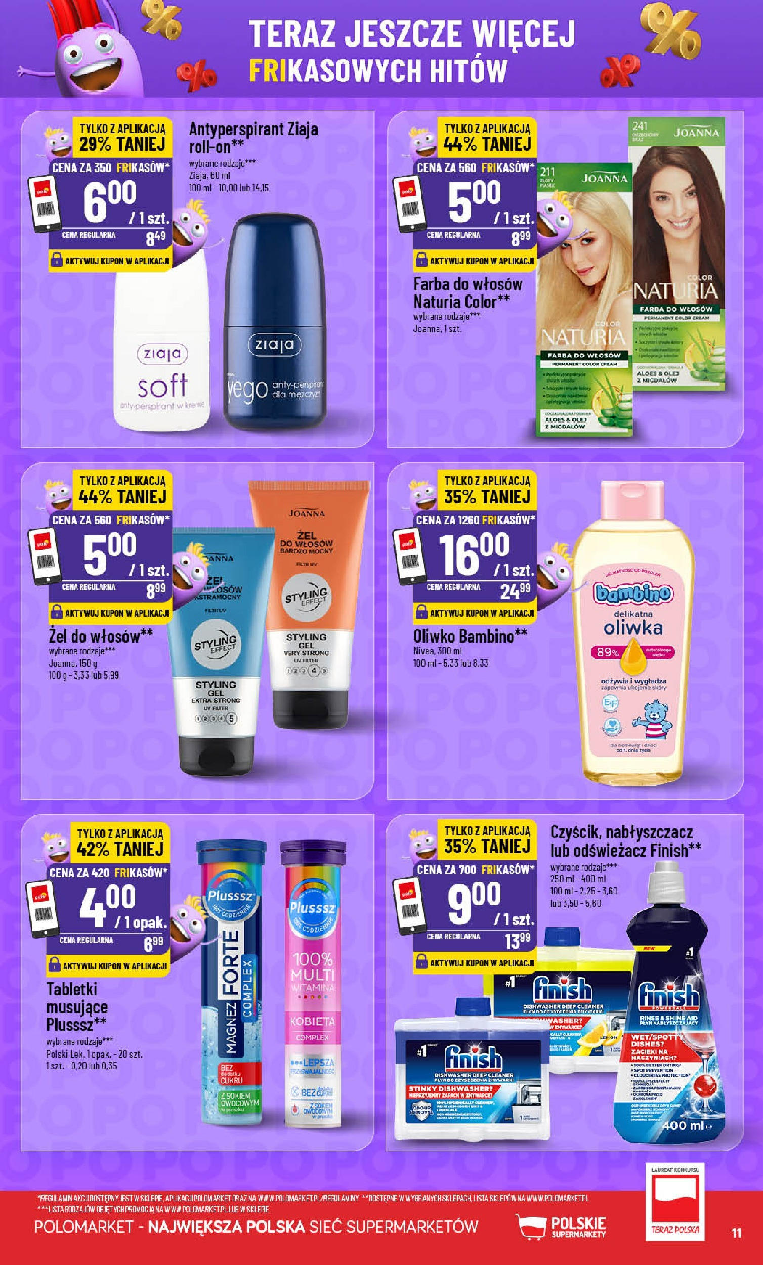 POLOmarket gazetka od jutra (04.06.2025) - Nowa PDF | Strona: 11 | Produkty: Farba do włosów, Tabletki finish, Cleaner, Finish