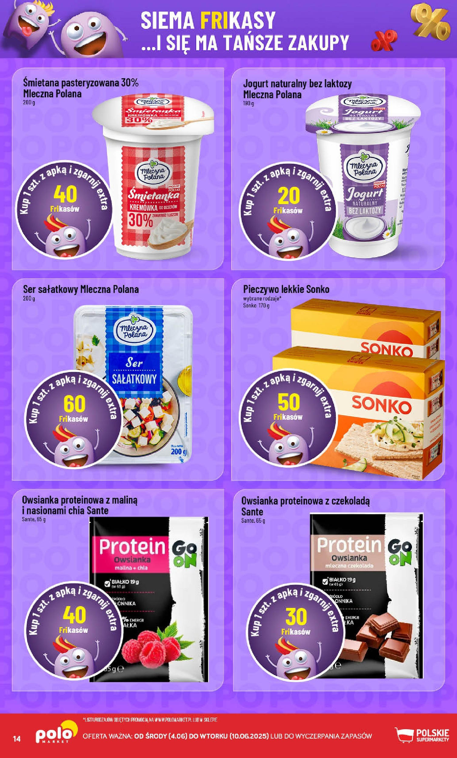 POLOmarket gazetka od jutra (04.06.2025) - Nowa PDF | Strona: 14 | Produkty: Pieczywo, Bez laktozy, Owsianka, Śmietana