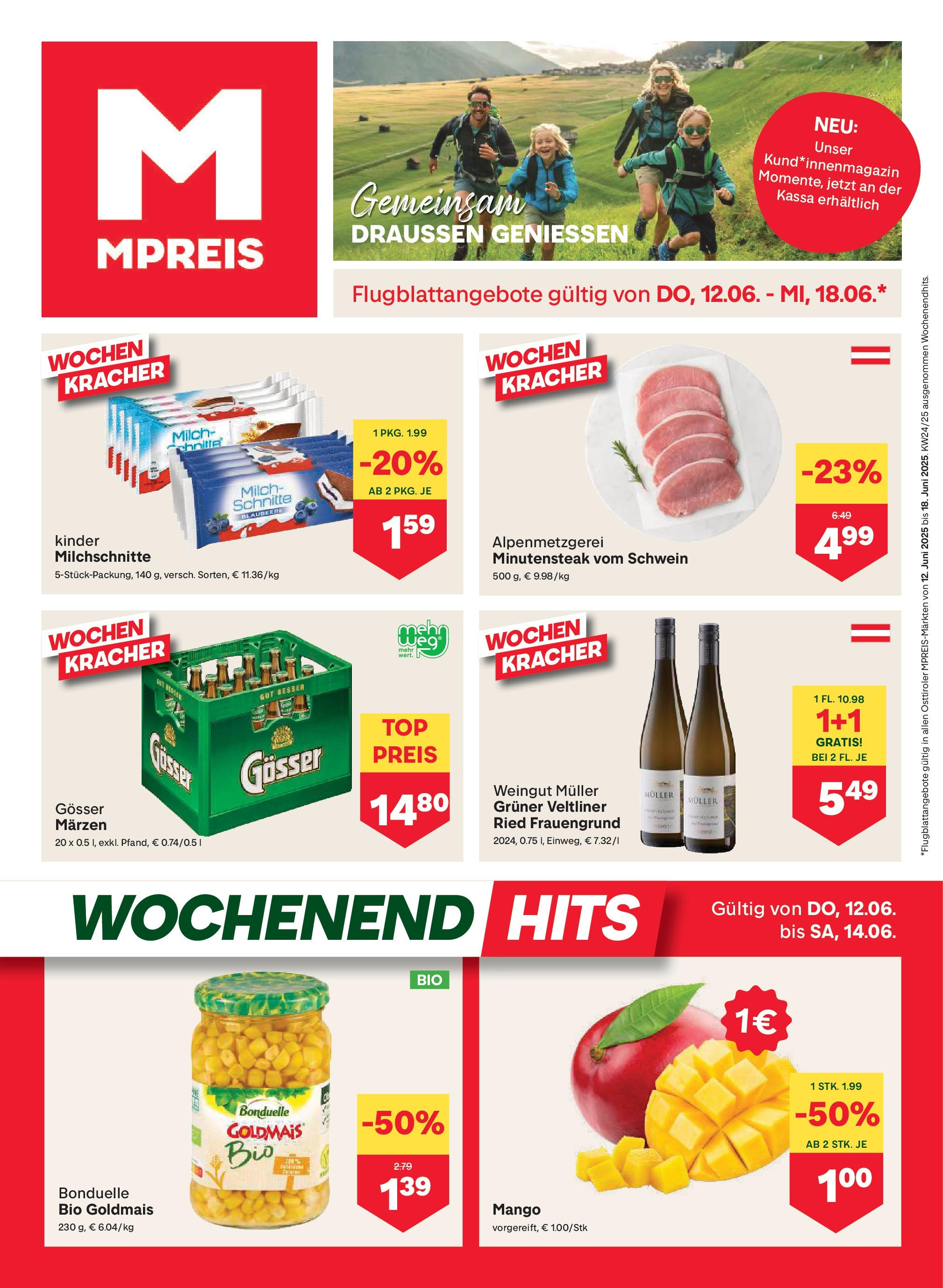MPREIS Sillian von 12.06.2025 - Aktuelle Angebote | Seite: 1 | Produkte: Mango, Milch
