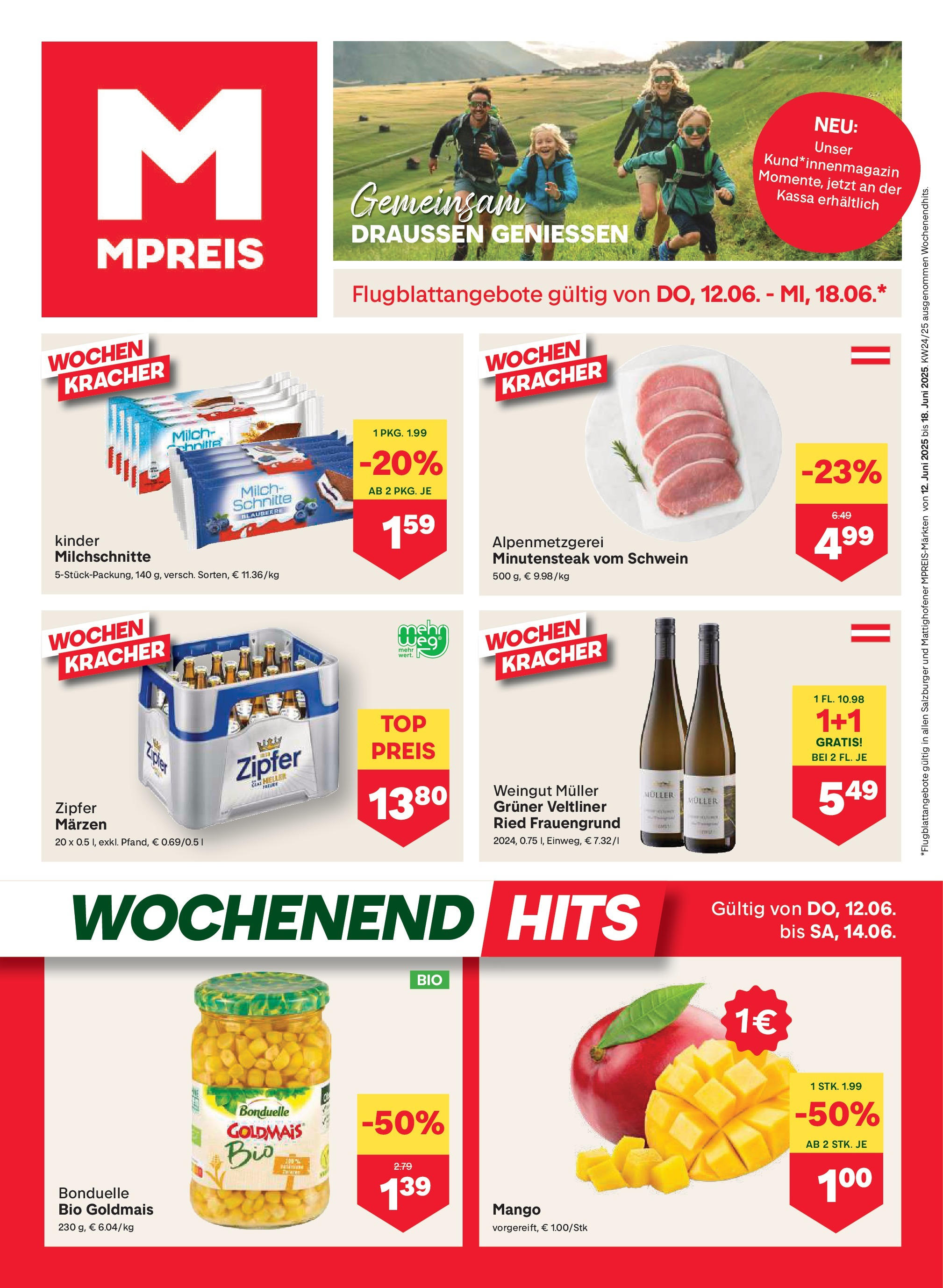 MPREIS Pfarrwerfen von 12.06.2025 - Aktuelle Angebote | Seite: 1 | Produkte: Mango, Milch