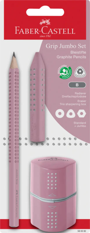 Faber-Castell Bleistift Grip Jumbo Set Rosa 3tlg
