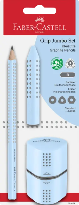 Faber-Castell Bleistift Grip Jumbo Set Blau 3tlg