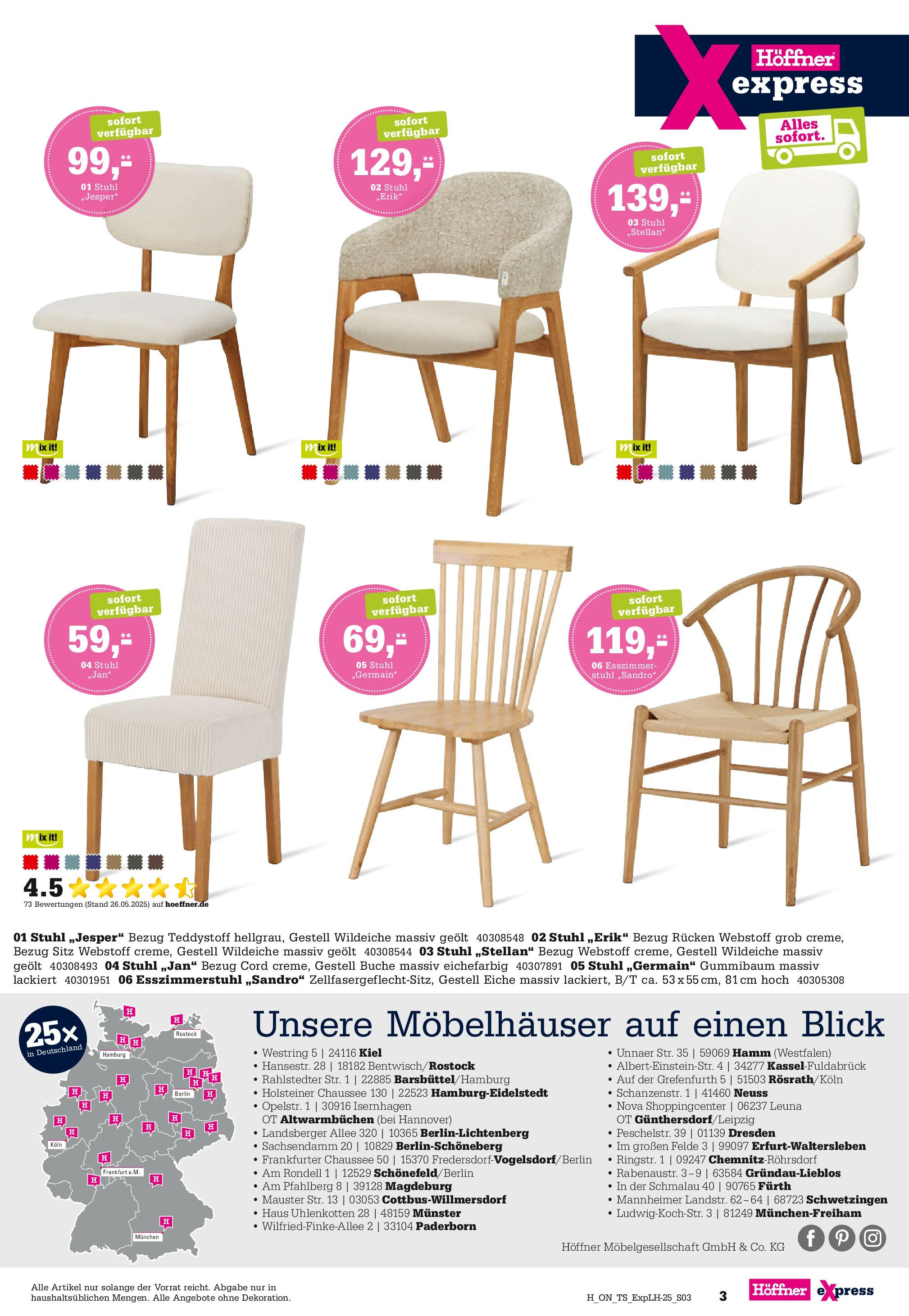Höffner - Prospekt (ab 03.06.2025) zum Blättern | Seite: 3 | Produkte: Stuhl