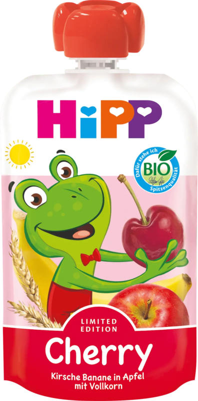 HiPP Quetschie Kirsche Banane in Apfel mit Vollkorn, ab 1 Jahr