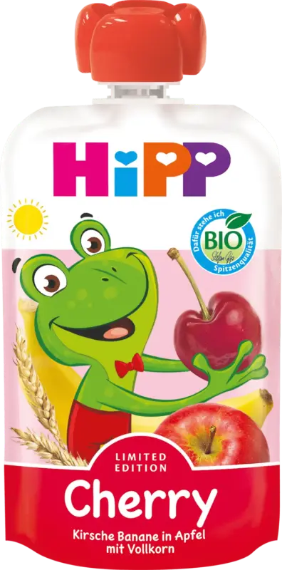 HiPP Quetschie Kirsche Banane in Apfel mit Vollkorn, ab 1 Jahr