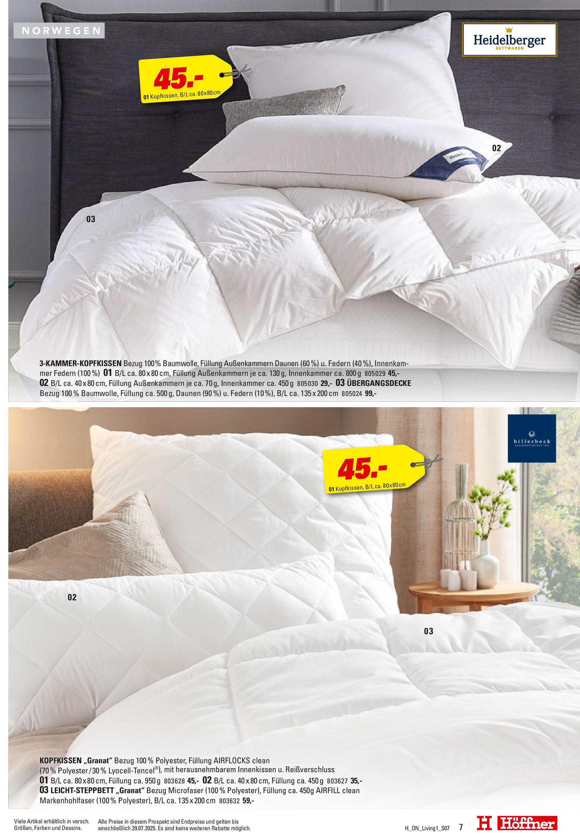 Höffner - Living Spezial (ab 03.06.2025) zum Blättern | Seite: 7 | Produkte: Kopfkissen