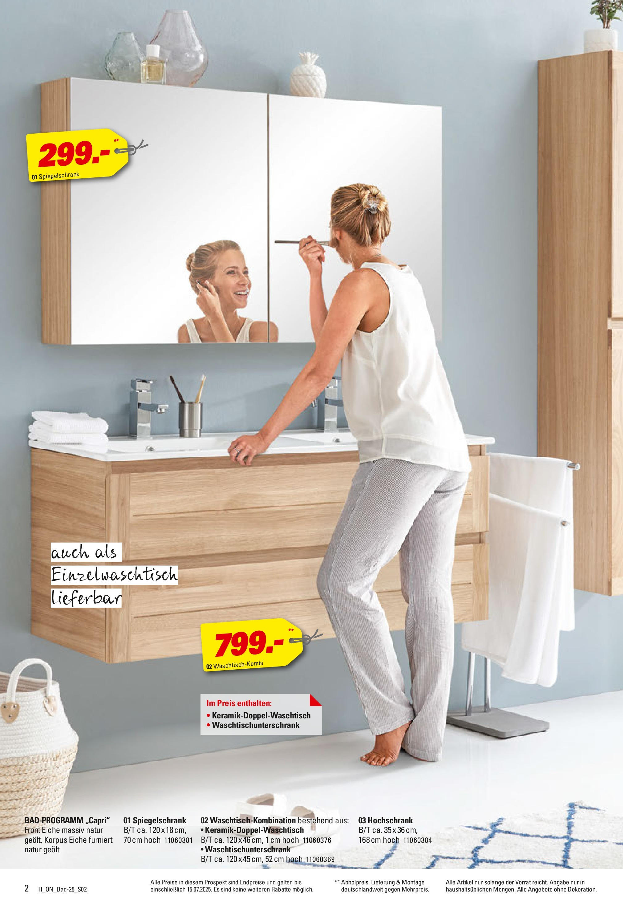 Höffner - Bad Spezial (ab 03.06.2025) zum Blättern | Seite: 2 | Produkte: Spiegelschrank, Hochschrank