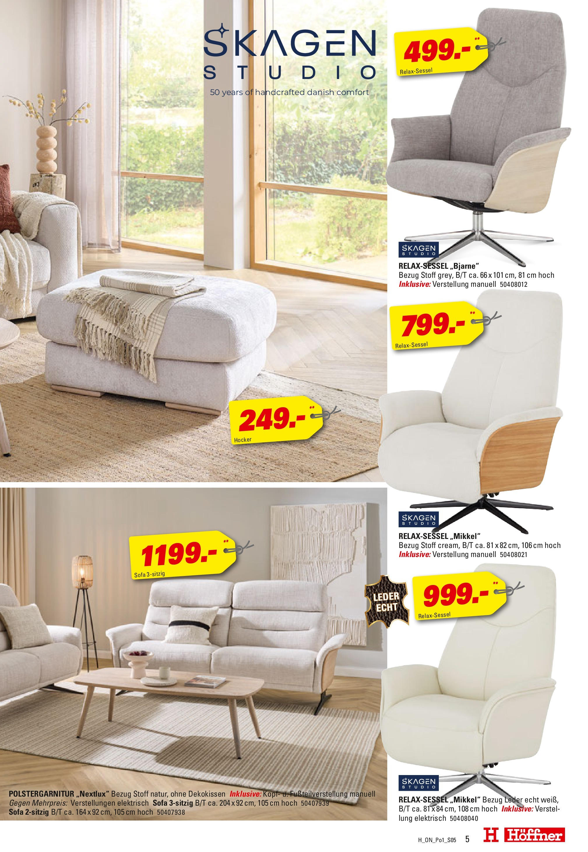 Höffner - Polster Spezial (ab 03.06.2025) zum Blättern | Seite: 5 | Produkte: Hocker, Relaxsessel, Sofa