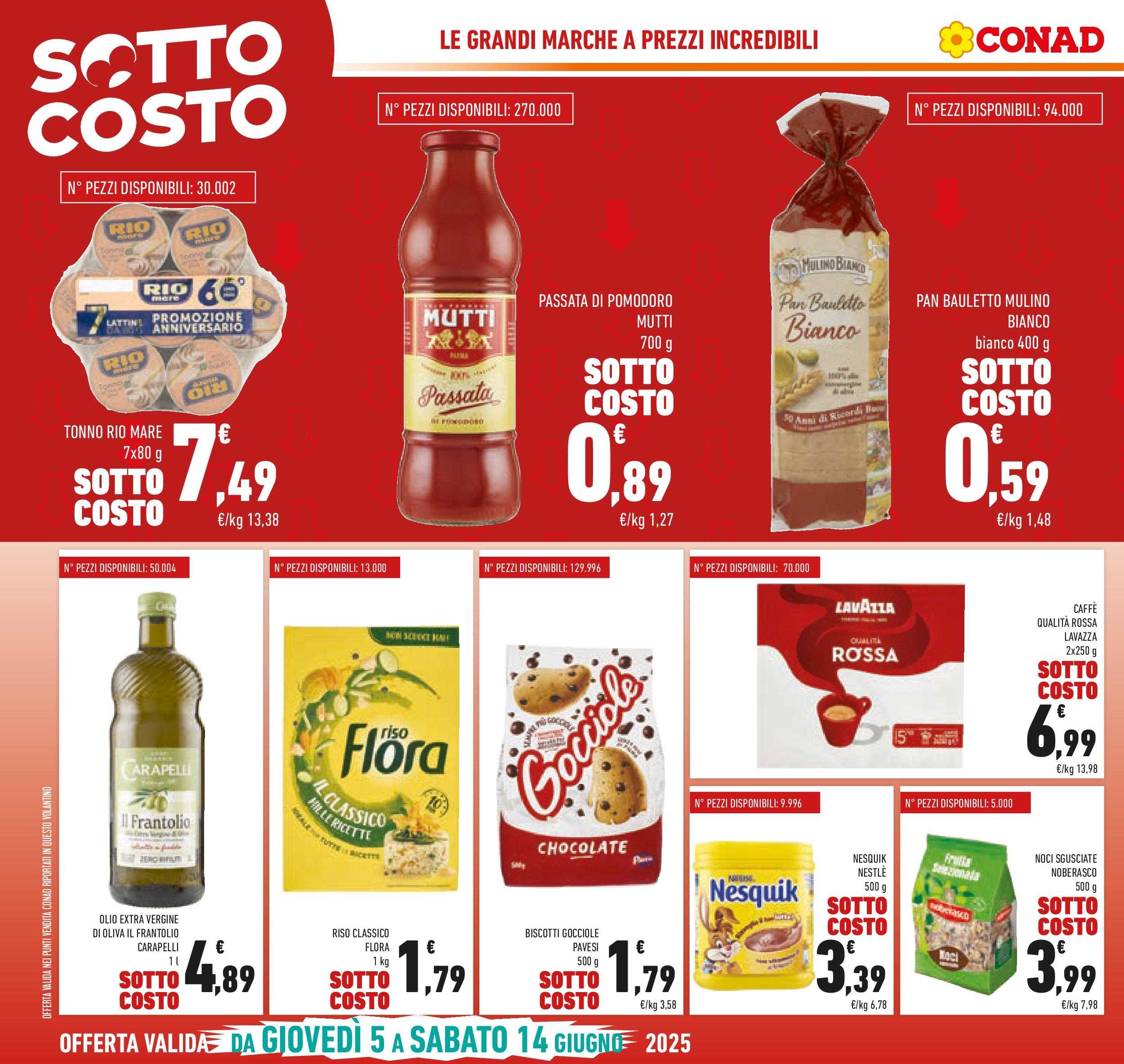 Volantino Conad dal 04/06/2025 > Anteprima - Giugno | Pagina: 4 | Prodotti: Riso, Olio, Noci, Lavazza