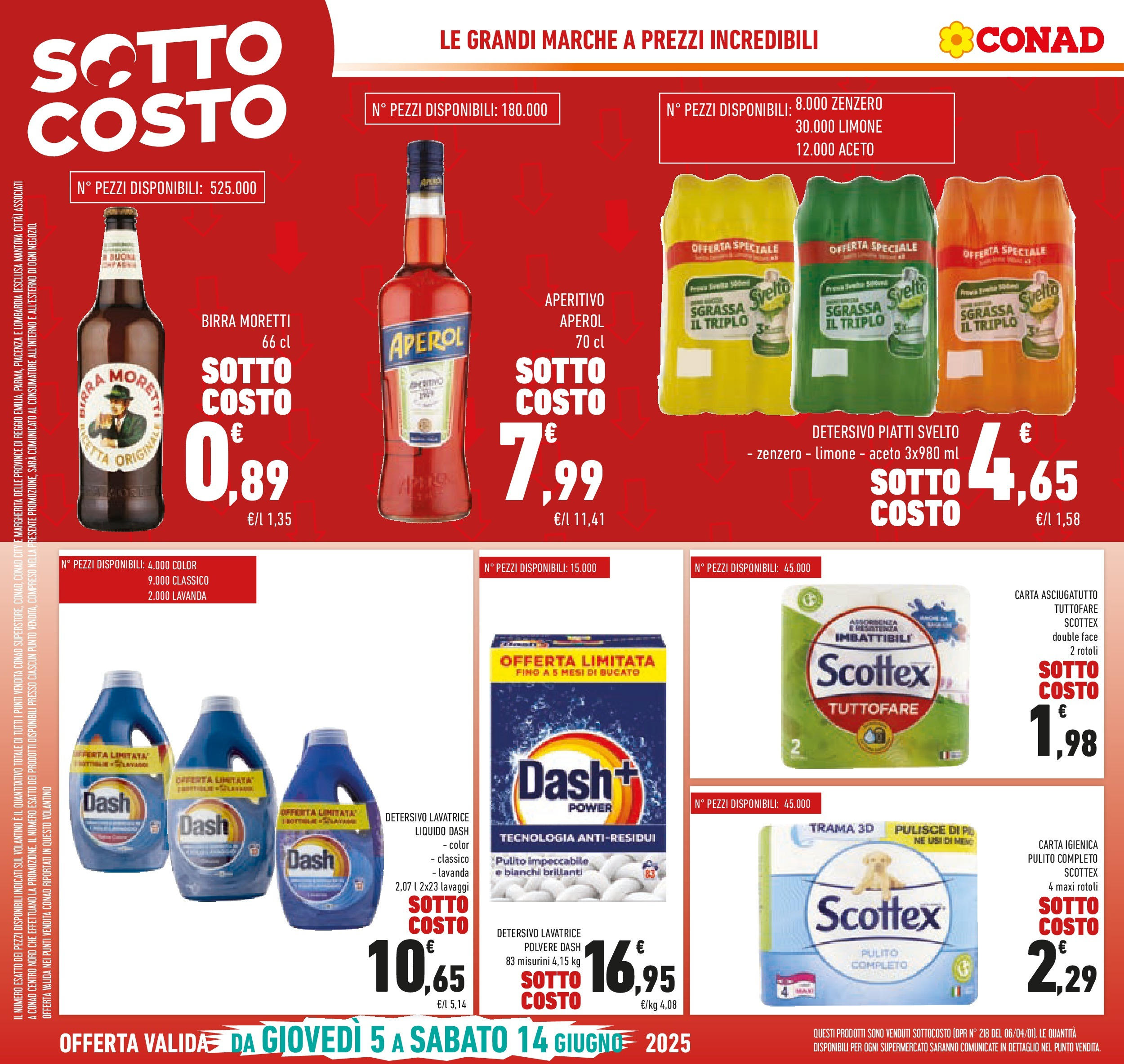 Volantino Conad dal 04/06/2025 > Anteprima - Giugno | Pagina: 6 | Prodotti: Carta igienica, Birra, Birra Moretti, Aperitivo