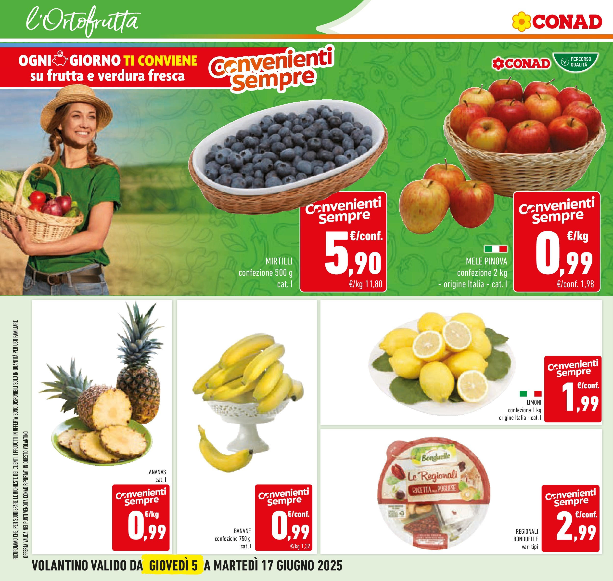Volantino Conad dal 04/06/2025 > Anteprima - Giugno | Pagina: 10 | Prodotti: Mele, Frutta, Ananas, Mirtilli