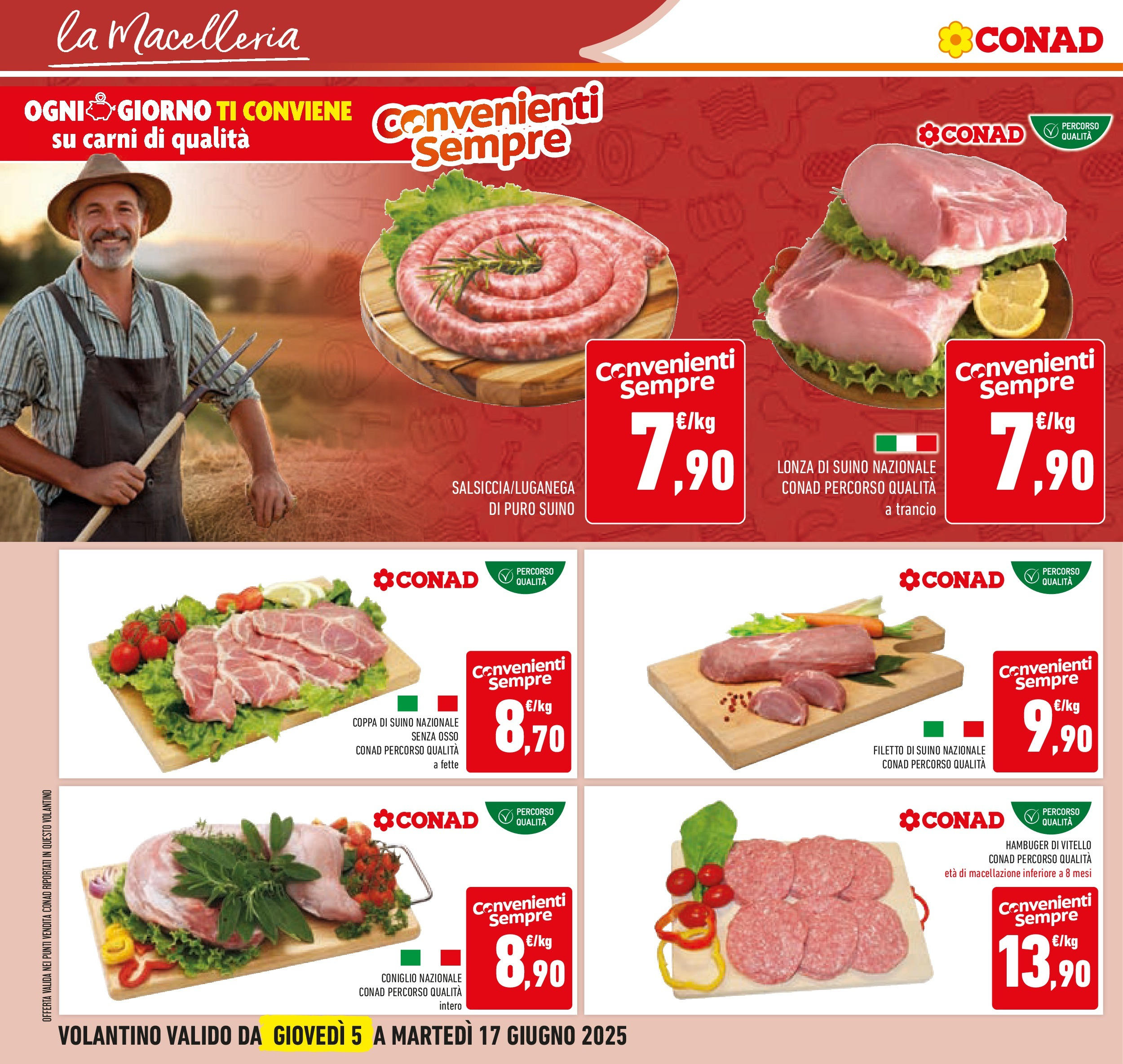 Volantino Conad dal 04/06/2025 > Anteprima - Giugno | Pagina: 14 | Prodotti: Suino, Vitello, Hamburger