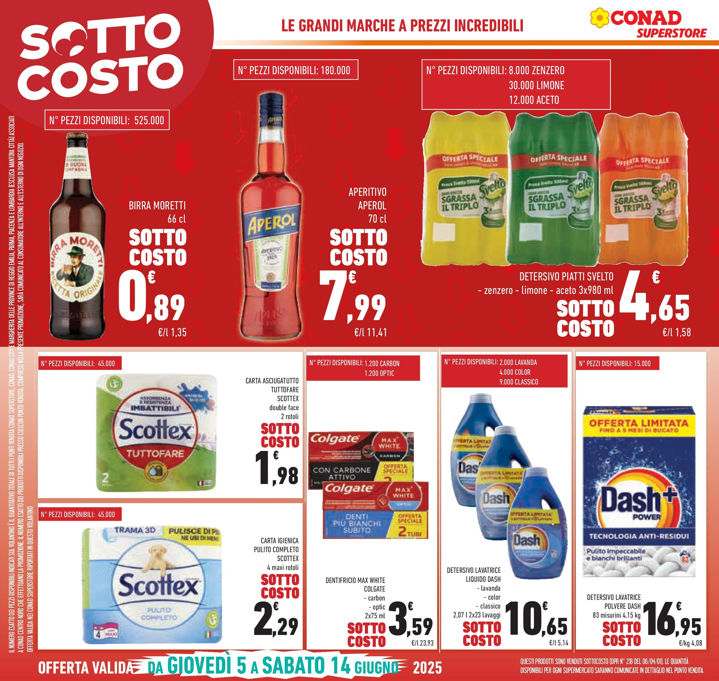 Volantino Conad dal 04/06/2025 > Anteprima - Giugno | Pagina: 6 | Prodotti: Dentifricio, Asciugatutto, Aperol, Aperitivo
