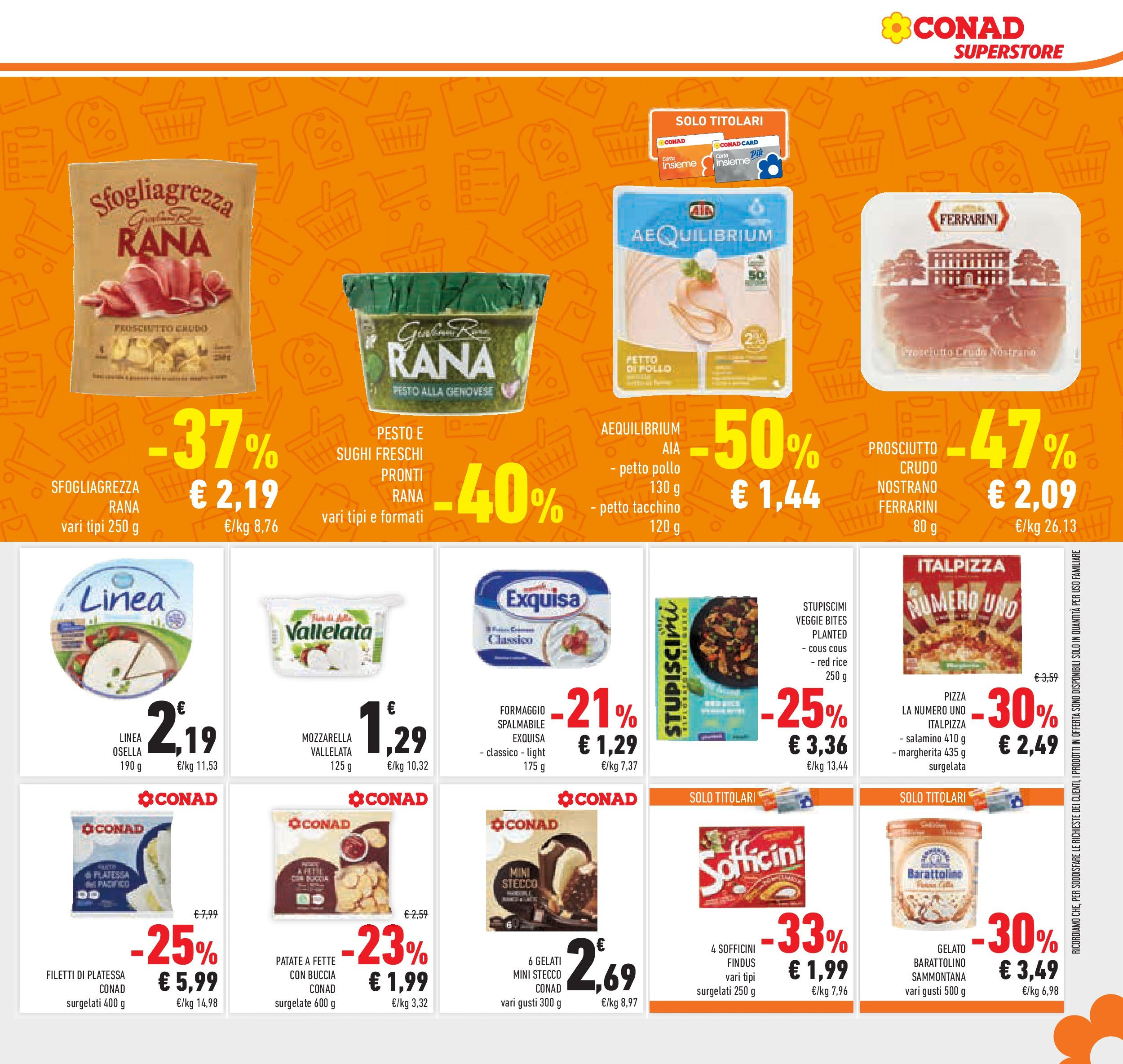 Volantino Conad dal 04/06/2025 > Anteprima - Giugno | Pagina: 27 | Prodotti: Petto di Pollo, Prosciutto Crudo, Pizza, Prosciutto