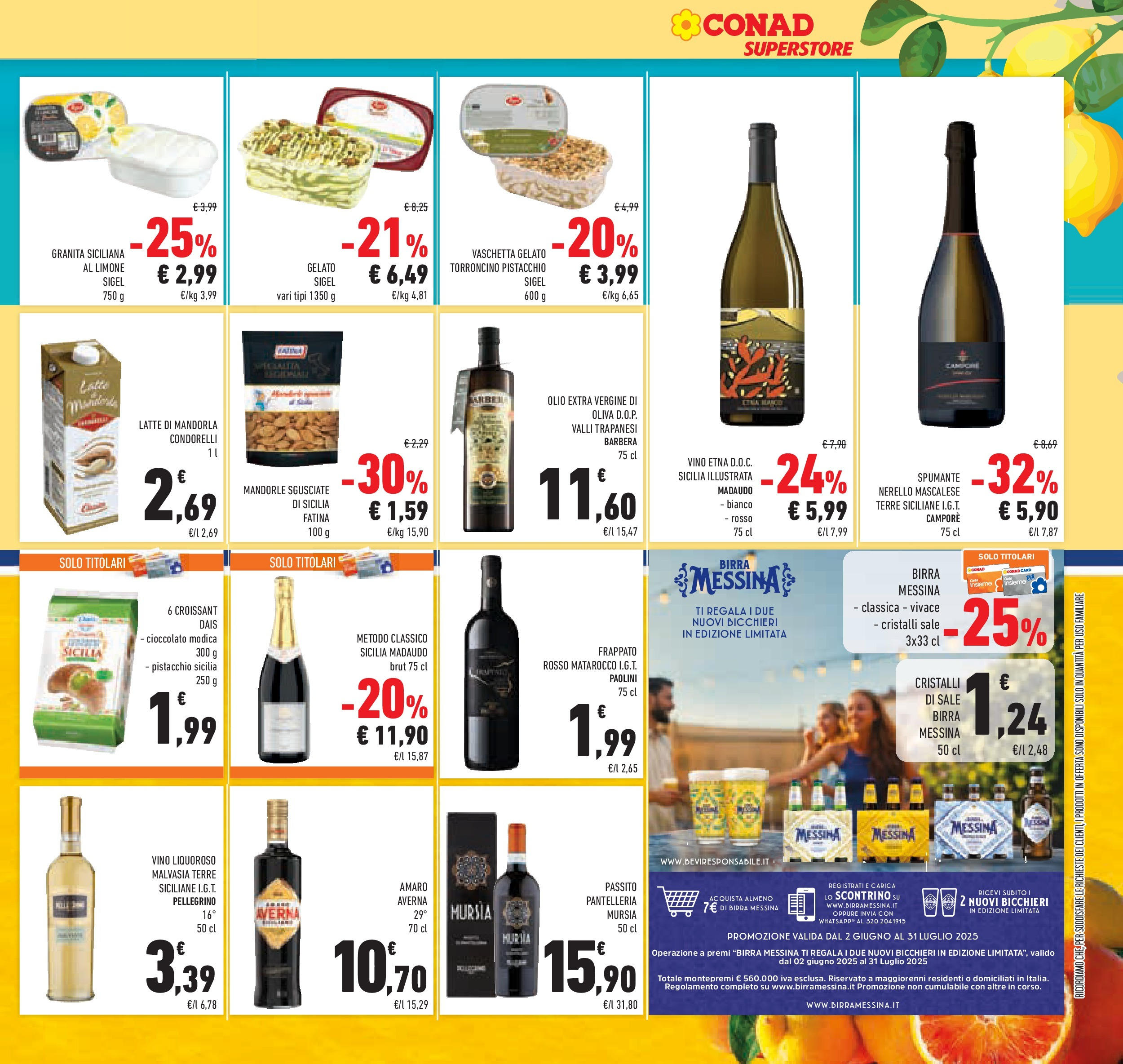 Volantino Conad dal 04/06/2025 > Anteprima - Giugno | Pagina: 25 | Prodotti: Sale, Spumante, Birra messina, Amaro