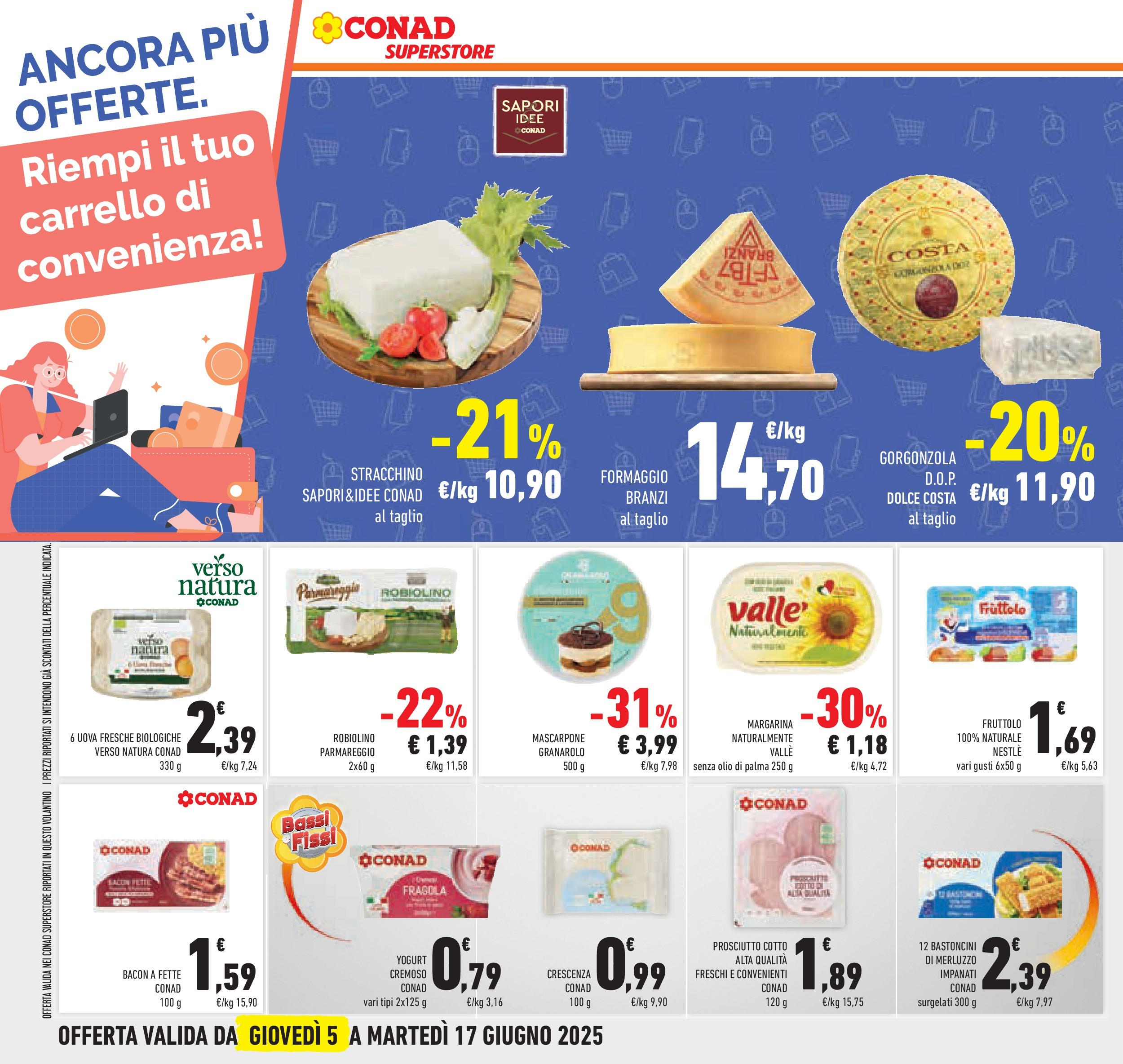 Volantino Conad dal 04/06/2025 > Anteprima - Giugno | Pagina: 38 | Prodotti: Yogurt, Formaggio, Carrello, Crescenza