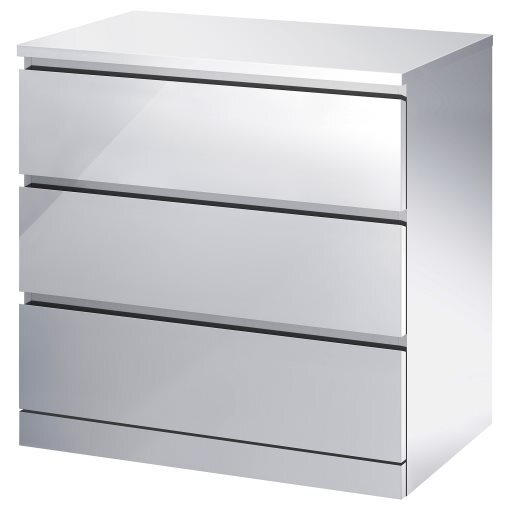 MALM скрин с 3 чекмеджета
