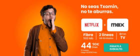 Fibra y móvil con Netflix Estándar con anuncios + Max