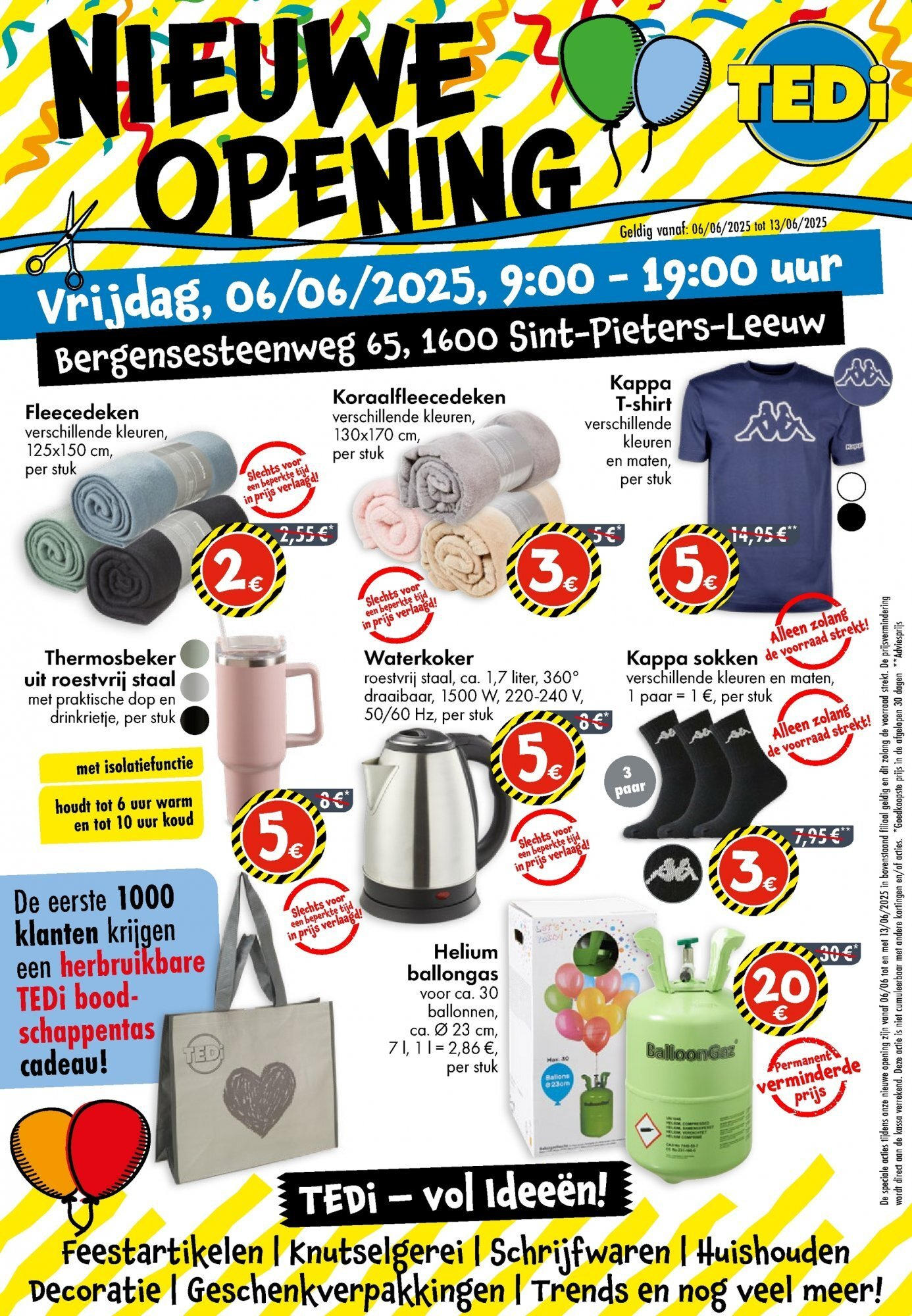 TEDi - TEDi folder  vanaf 03/06/2025 | Pagina: 1 | Producten: Waterkoker, Feestartikelen, Sokken