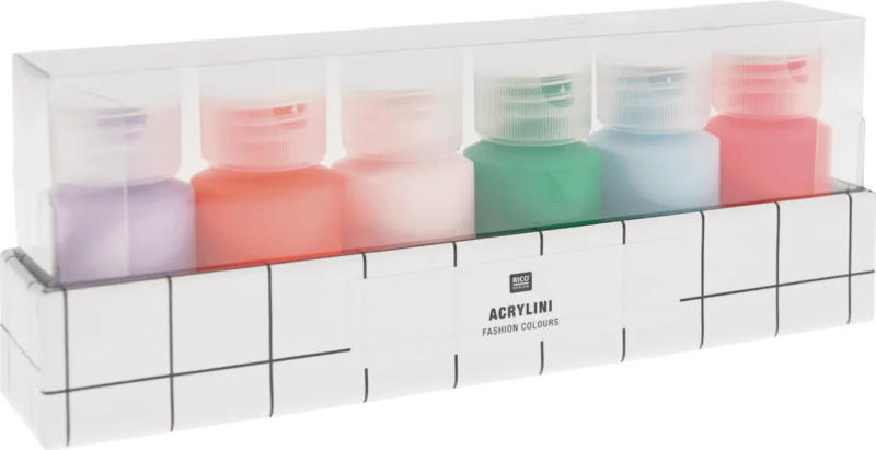 RICO DESIGN Acrylfarben-Set Neonfarben (6 Tuben á 22 ml)